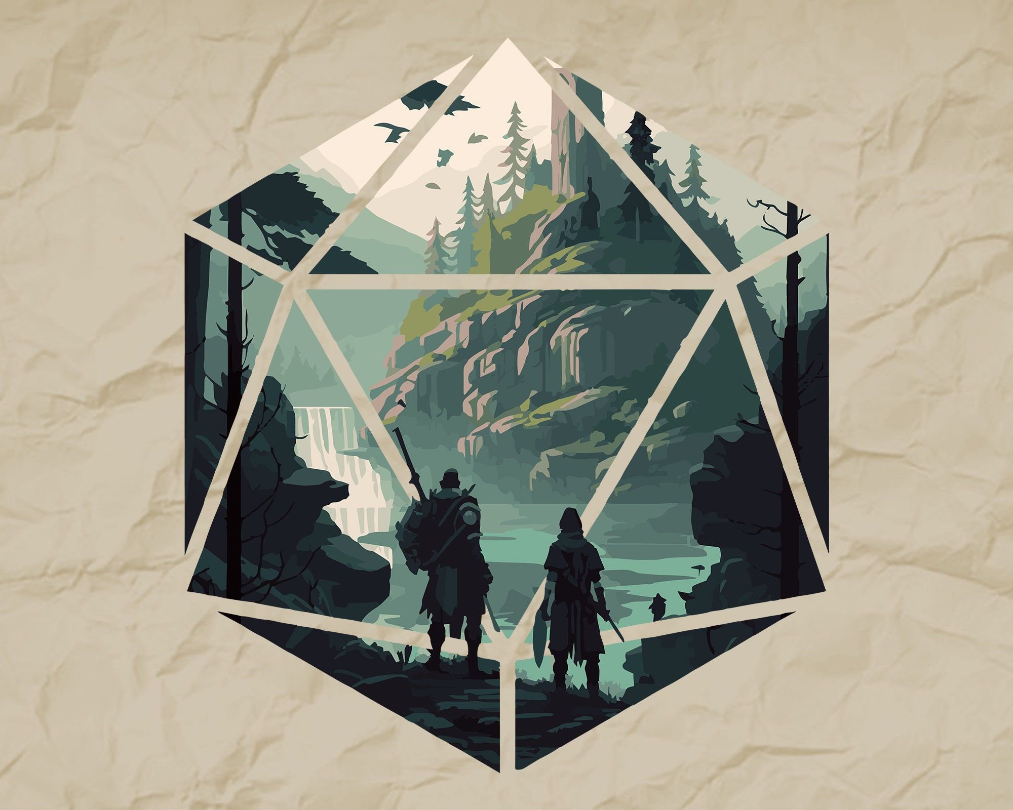 2000x1600 D20 Dice Quest SVG, Dungeons and Dragons Art (digital Download)