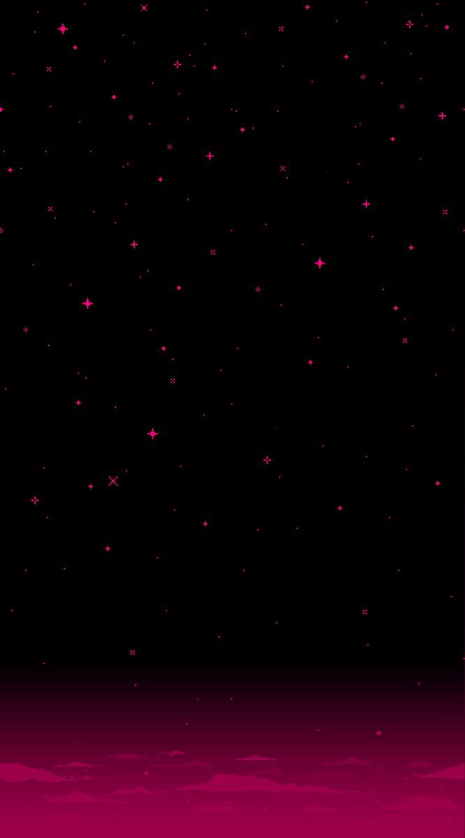 667x1200 Pink Stars on Black Background. Aesthetic background for social media, Pink aesthetic night sky, Pink starry night sky