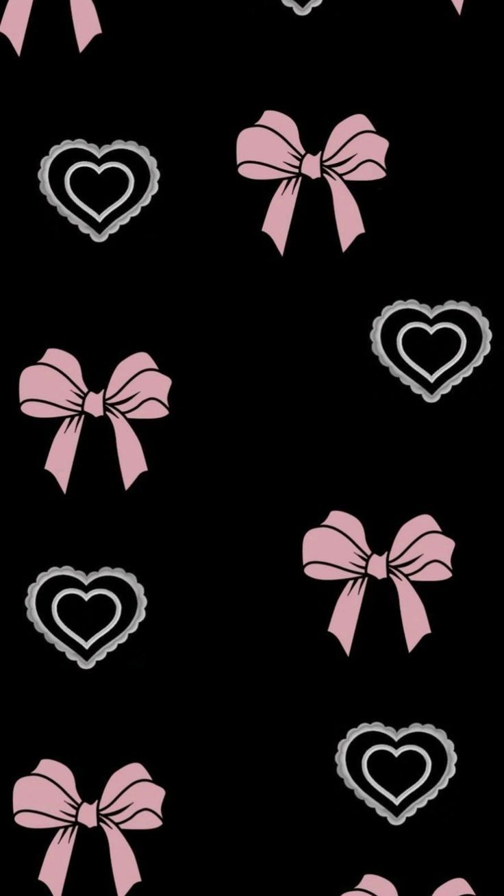 736x1308 Pink Bows and Hearts Wallpaper. Wallpaper black pita, Wallpaper pita pink iphone, Wallpaper pita aesthetic