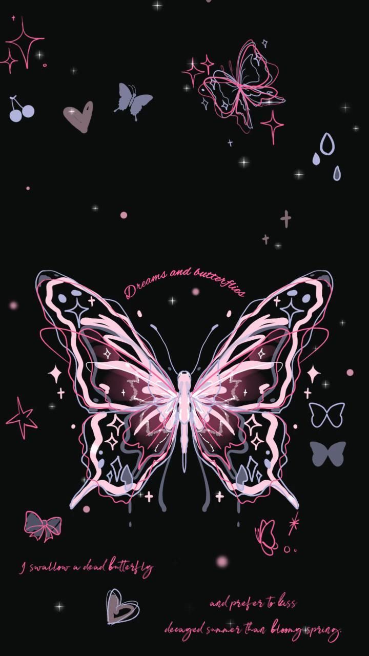 720x1280 [Video Pink and White Butterfly Wallpaper. Mẫu trái tim, Bươm bướm, Hoa tulip