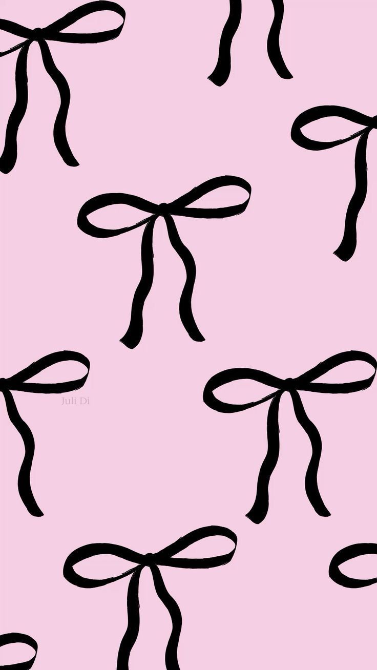 736x1308 Black bows on pink background. Bow design wallpaper, Cute phone wallpaper inspiration, Pink wallpaper ribbon