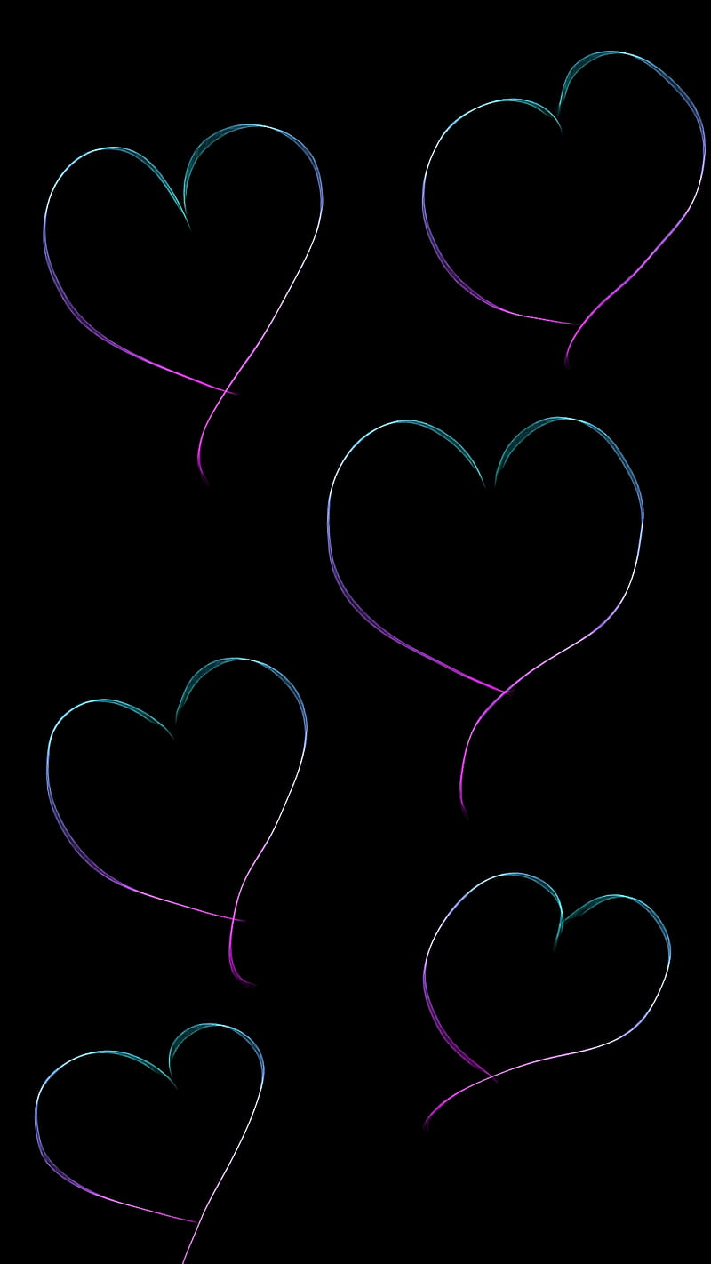 800x1422 Hati neon, hitam, meng, cinta, loveurhunny, pola, pink, cantik, ungu, teal, -, Wallpaper ponsel HD