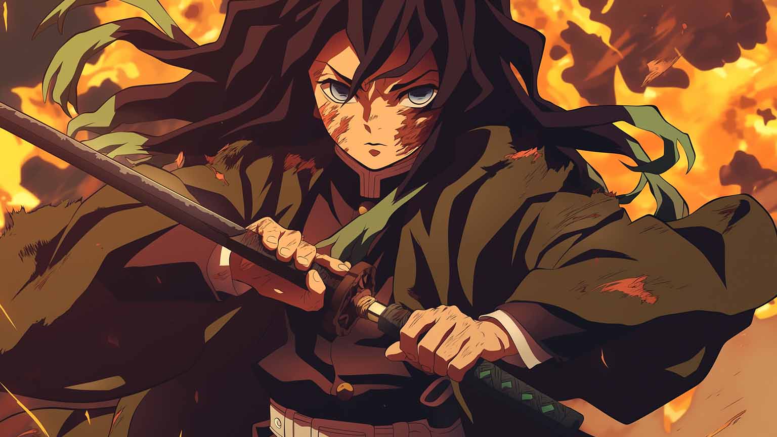 1536x864 Demon Slayer Giyu Tomioka Calm Stance Desktop Wallpaper