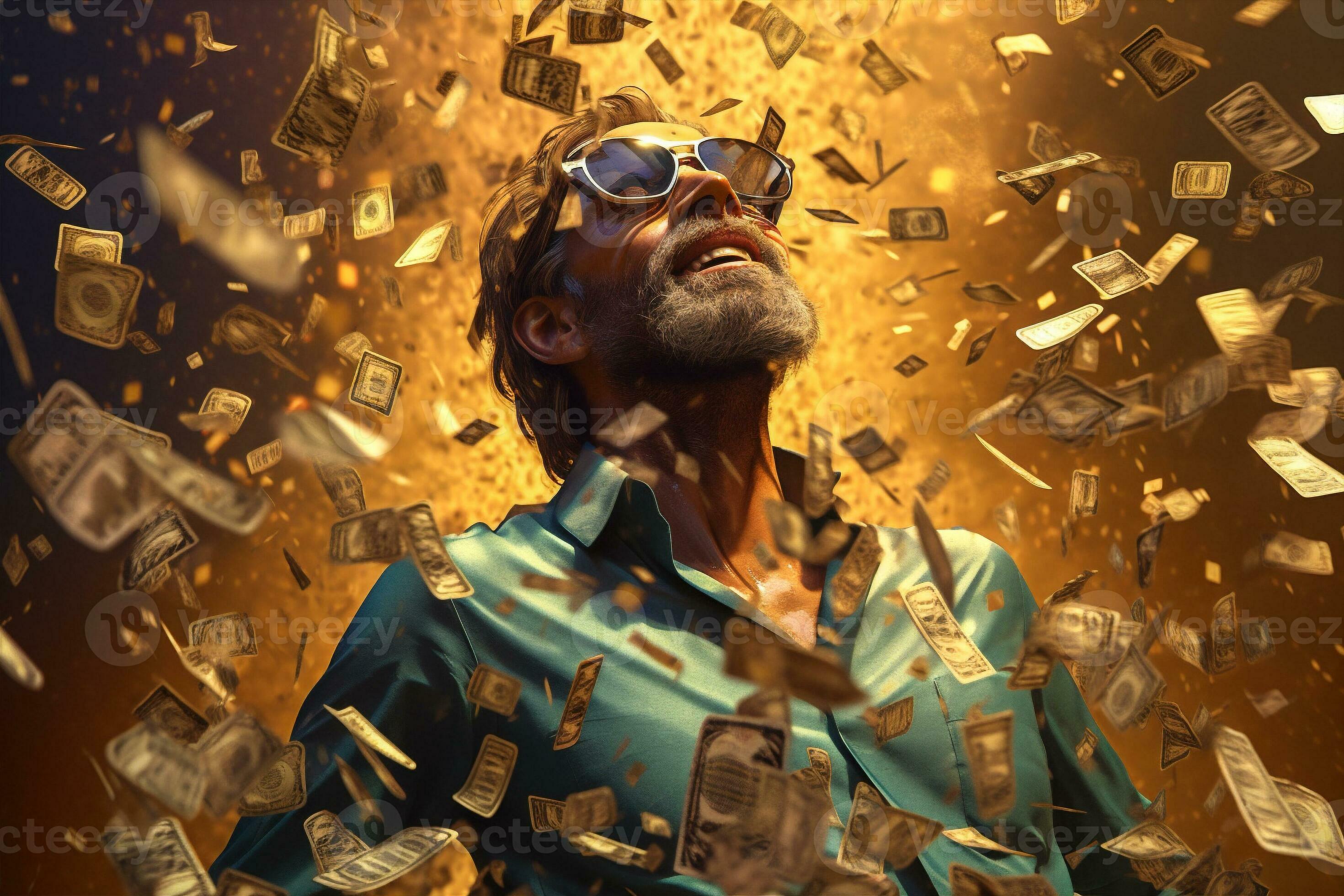 2940x1960 beard man portraits gold happy charles dollar money old face winner. Generative AI