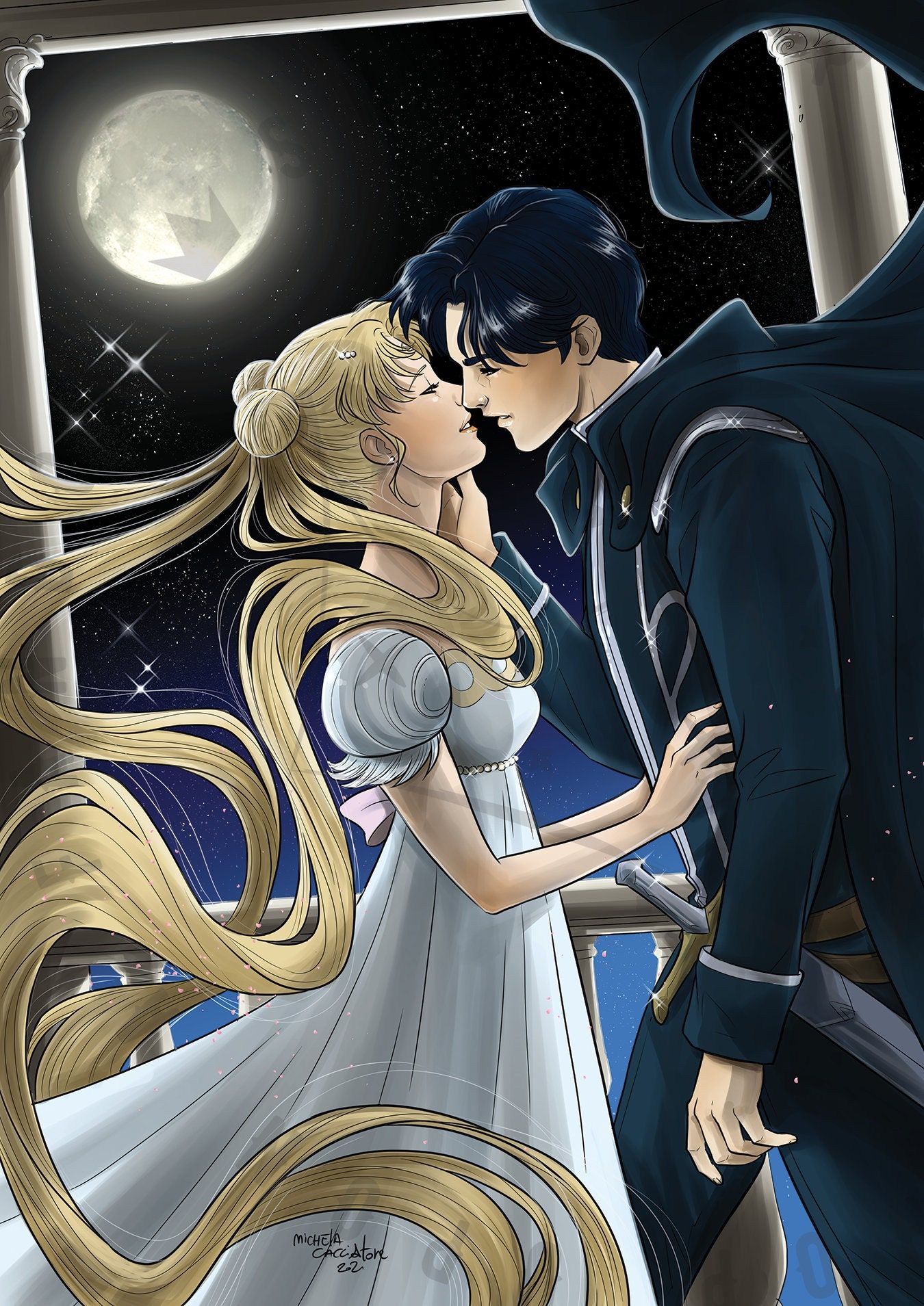 1350x1909 Princess Serenity & Prince Endymion 5x7 Art Print