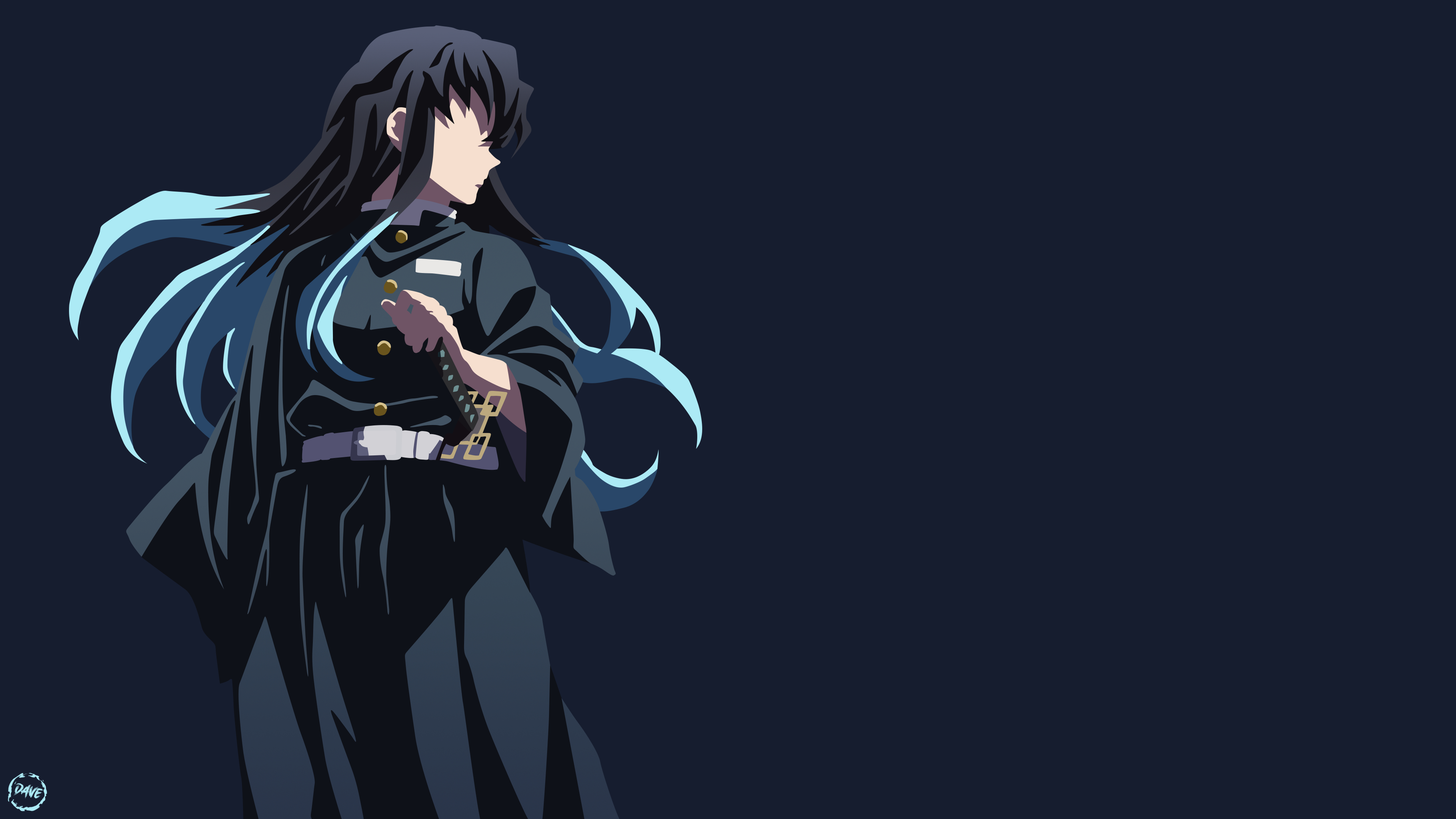3840x2160 Muichiro Tokito Minimal Demon Slayer Wallpaper, HD Anime 4K Wallpaper, Image and Background