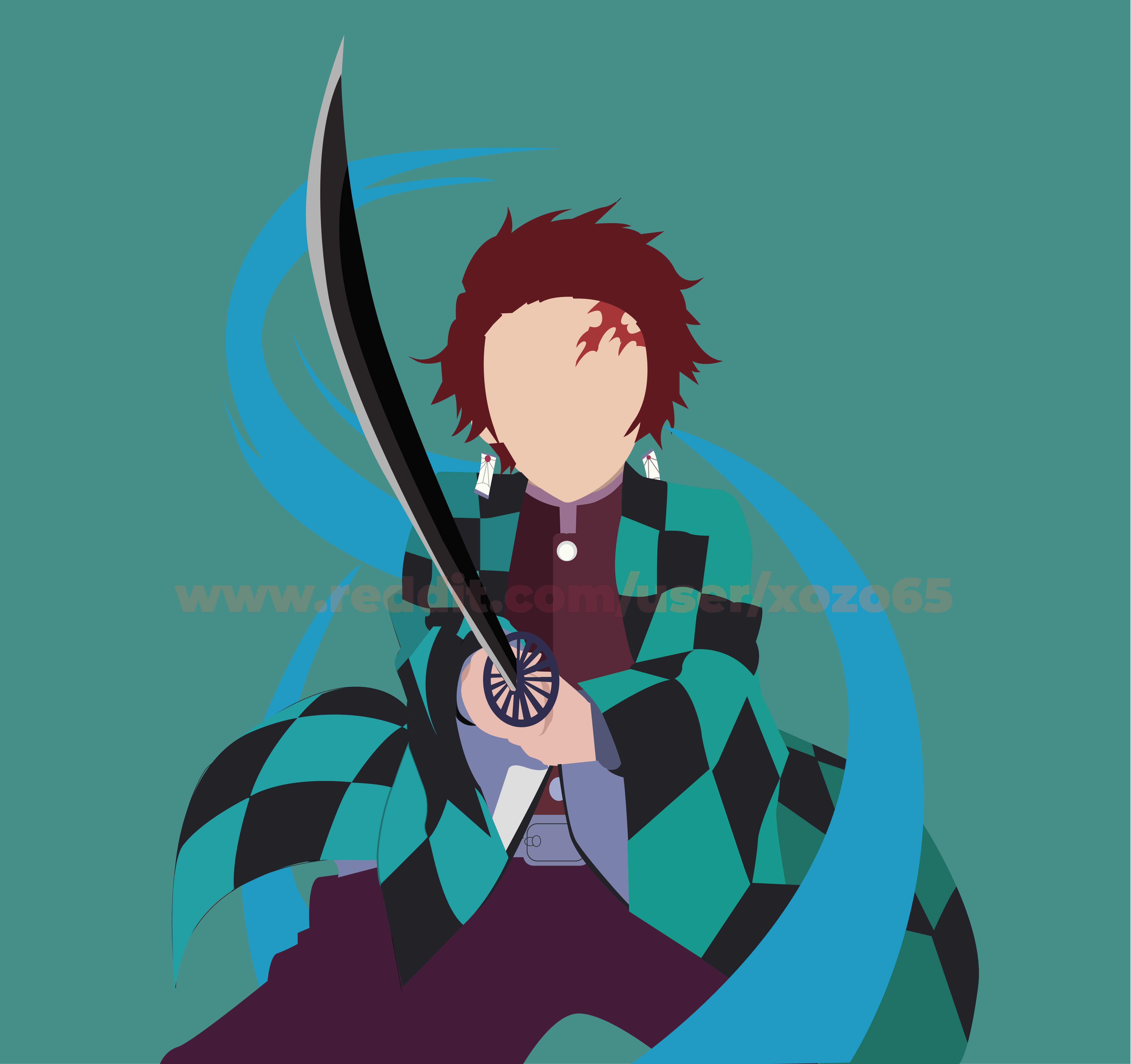 5565x5234 I made this tanjiro vector wallpaper, what do you think?