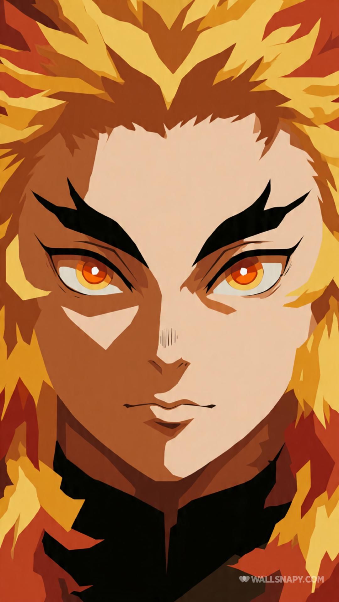 1080x1920 Demon slayer rengoku vector anime style portrait wallpaper