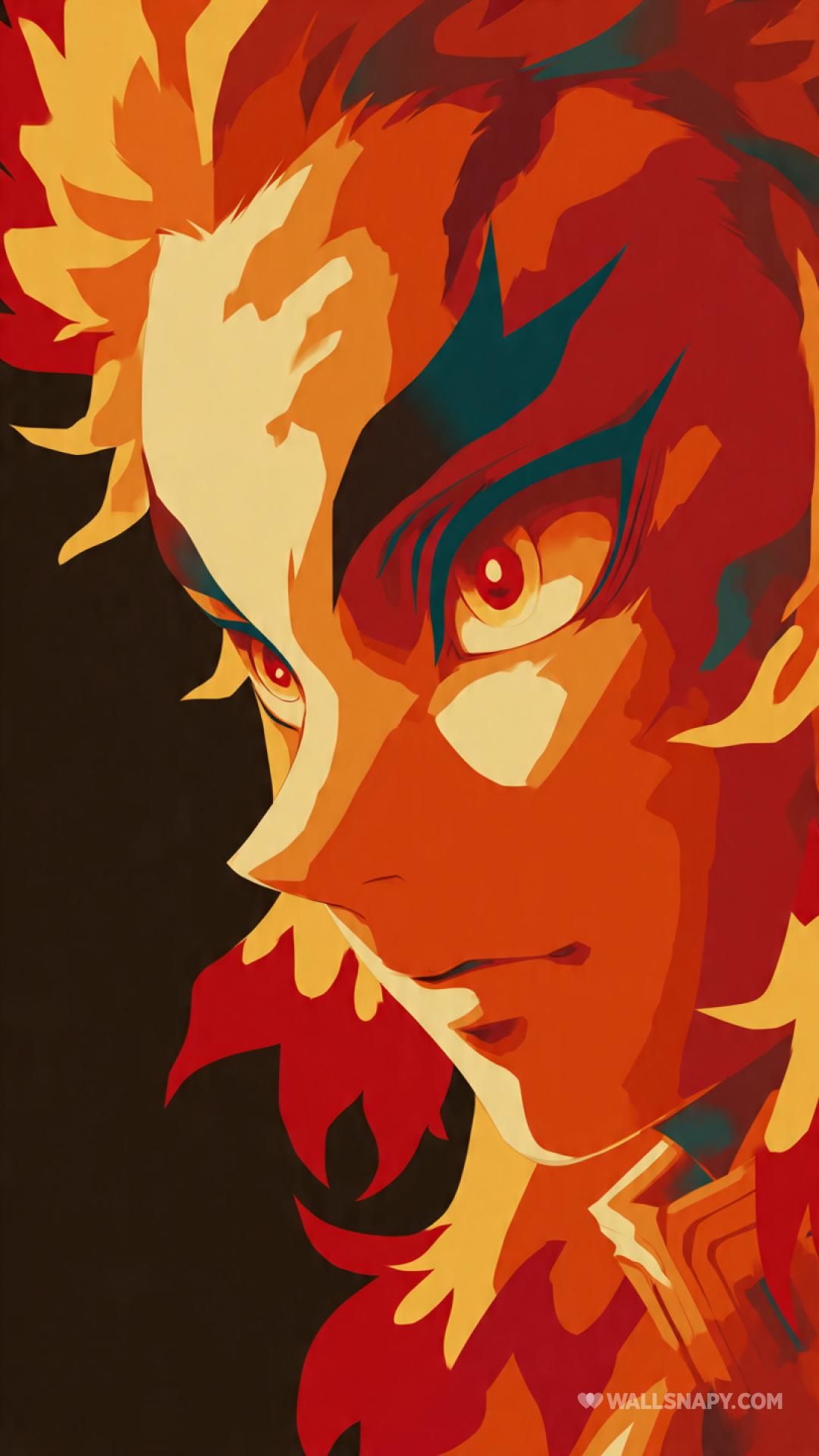 1080x1920 Demon slayer rengoku flame warrior wallpaper