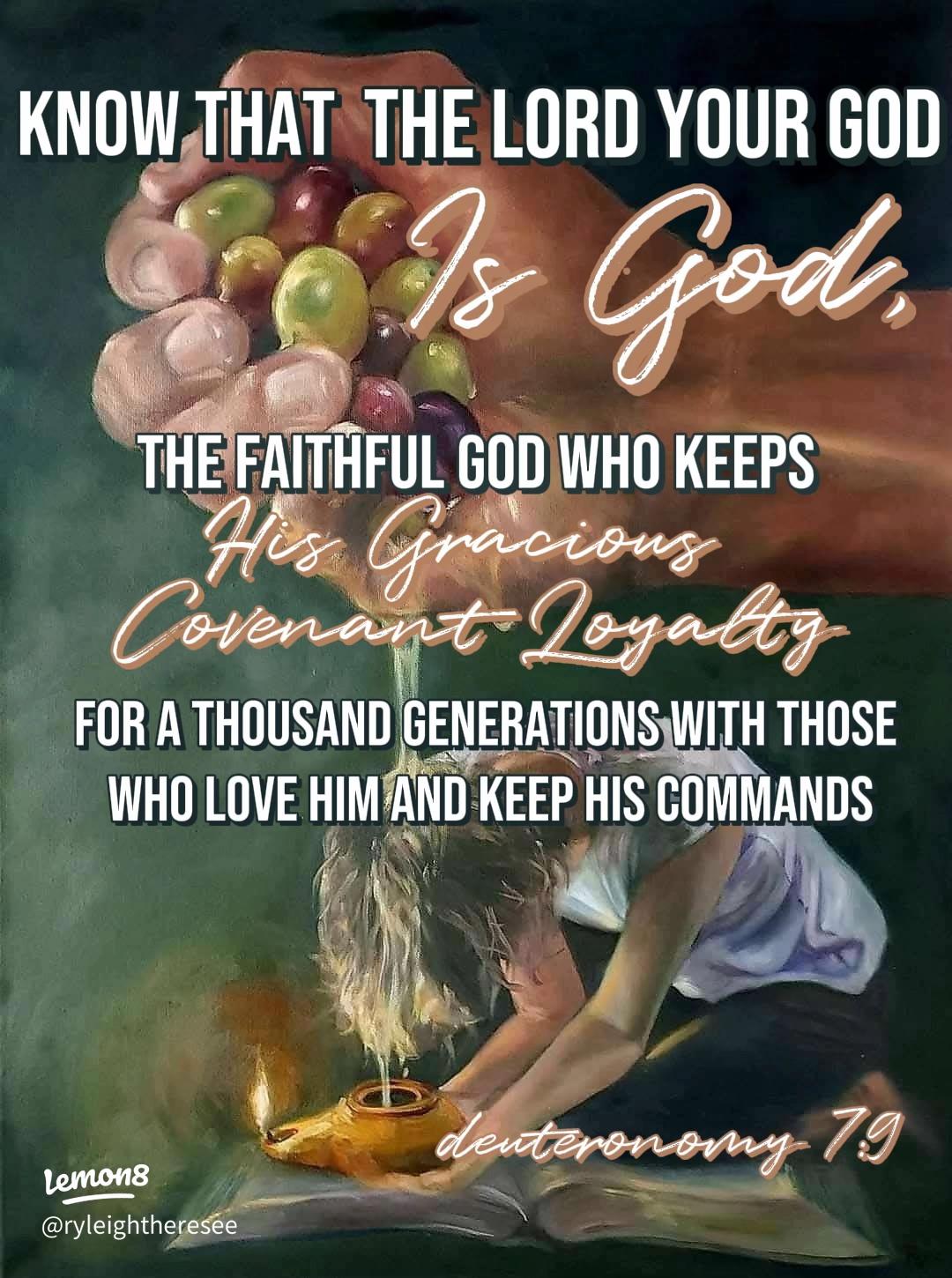 1080x1450 Aesthetic Bible Wallpaper: Deuteronomy 7:9 for iPhone Faith Inspo