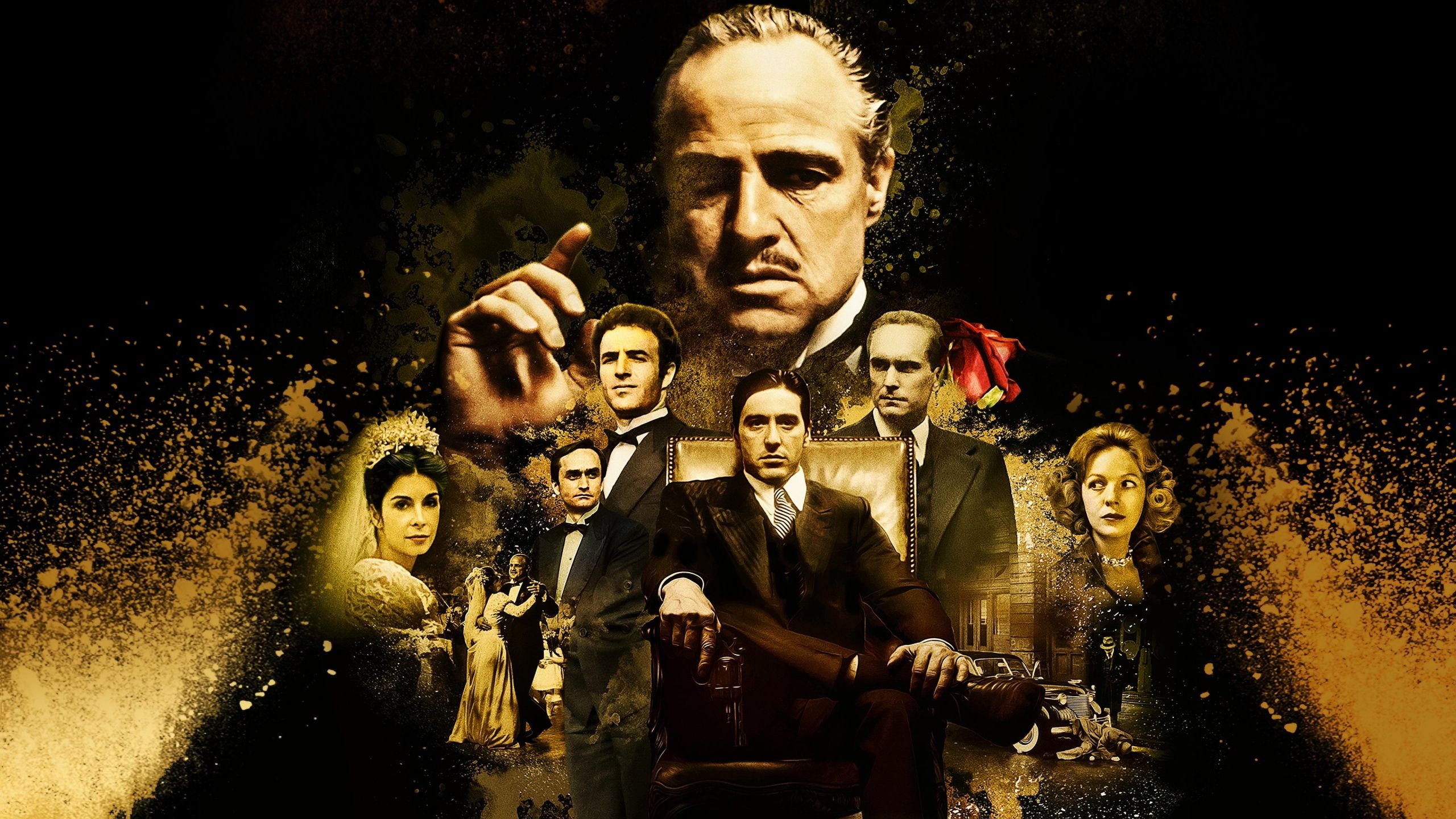 2560x1440 The Godfather Wallpaper 4K, Movie poster, Al Pacino