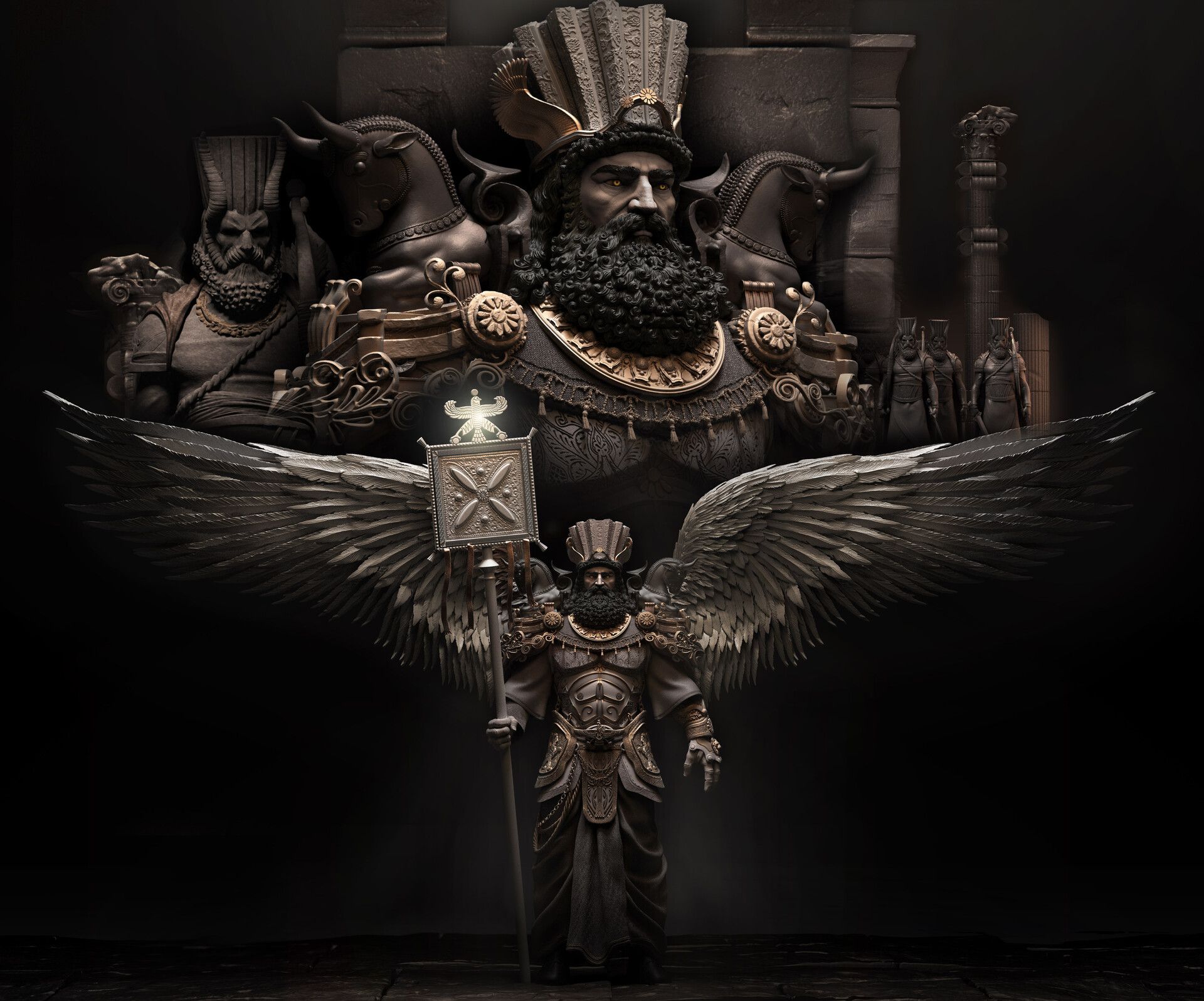 1920x1596 Persian(achaemenian) mythical guardian