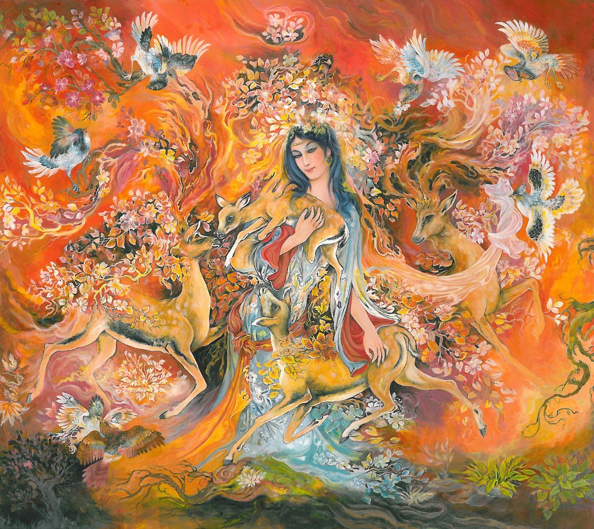 1200x1069 The warmth of love, Persian Miniature Painting Wallpaper for Wall®