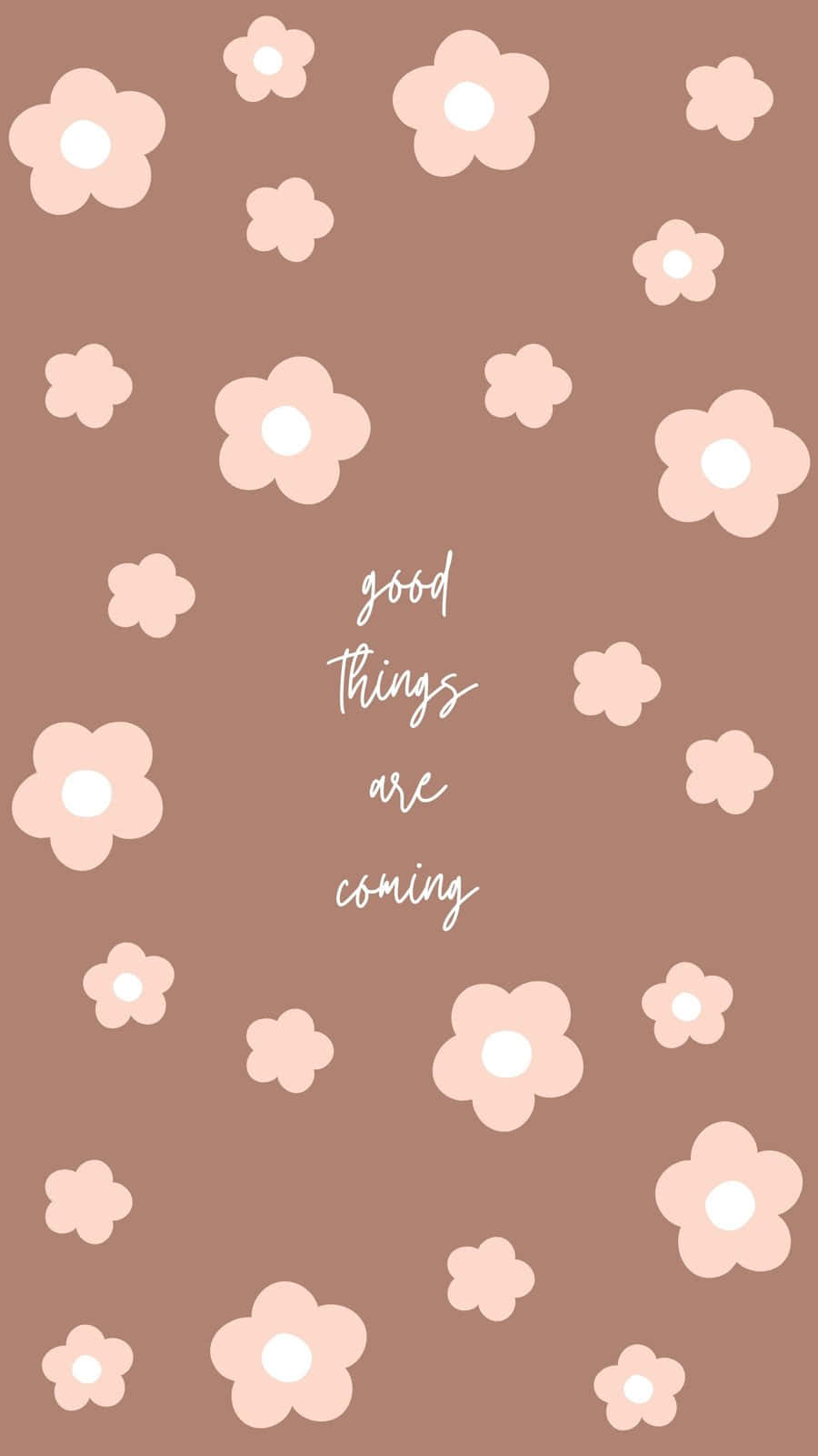 900x1600 Download Cute Brown Floral Aesthetic Background Wallpaper
