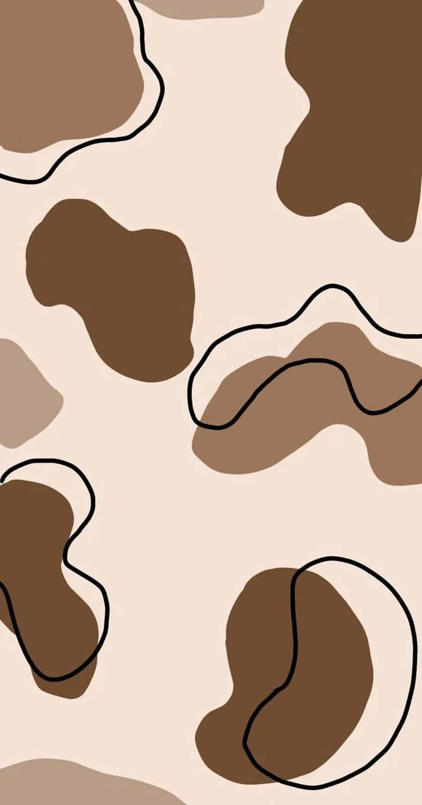 850x1622 Download Abstract Brown Shapes Aesthetic Wallpaper