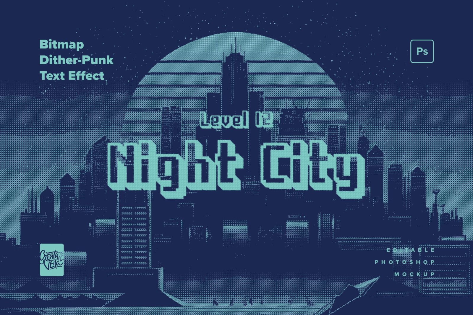 1600x1066 Bitmap Dither Text Effect Set on Yellow Image Creative Store