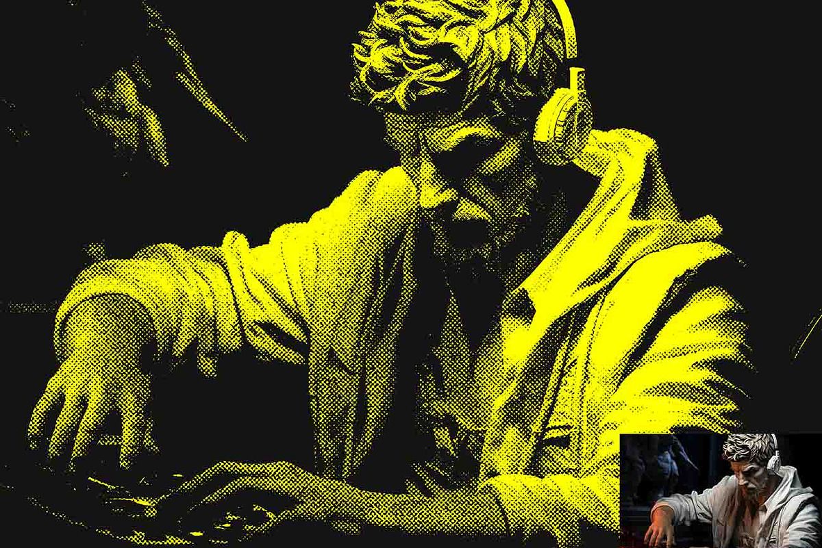 1200x800 Dither Halftone Effect Ps Action, An Action Add On By Studio Retouch