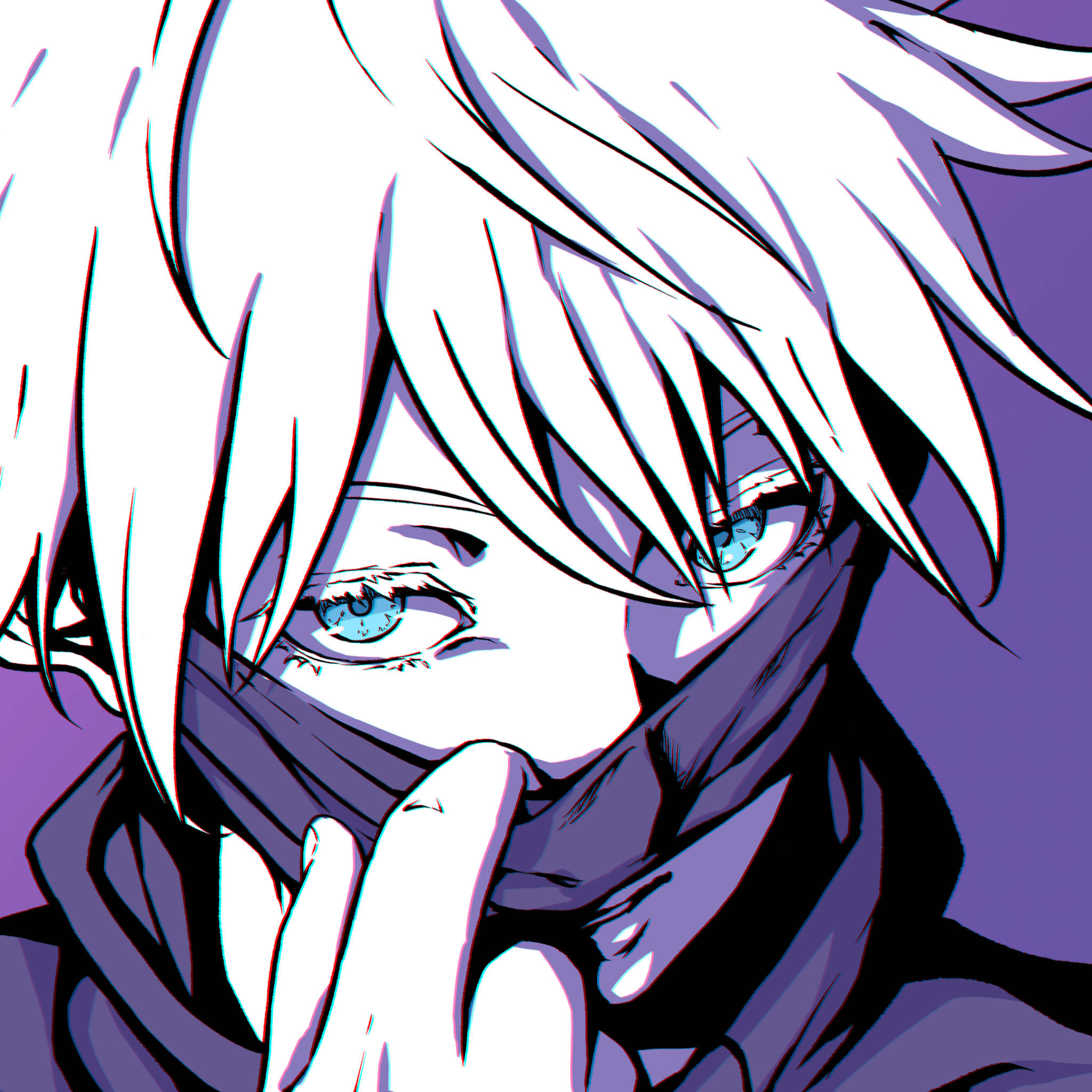 2048x2048 Satoru Gojo Wallpaper 4K, Purple aesthetic, Jujutsu Kaisen