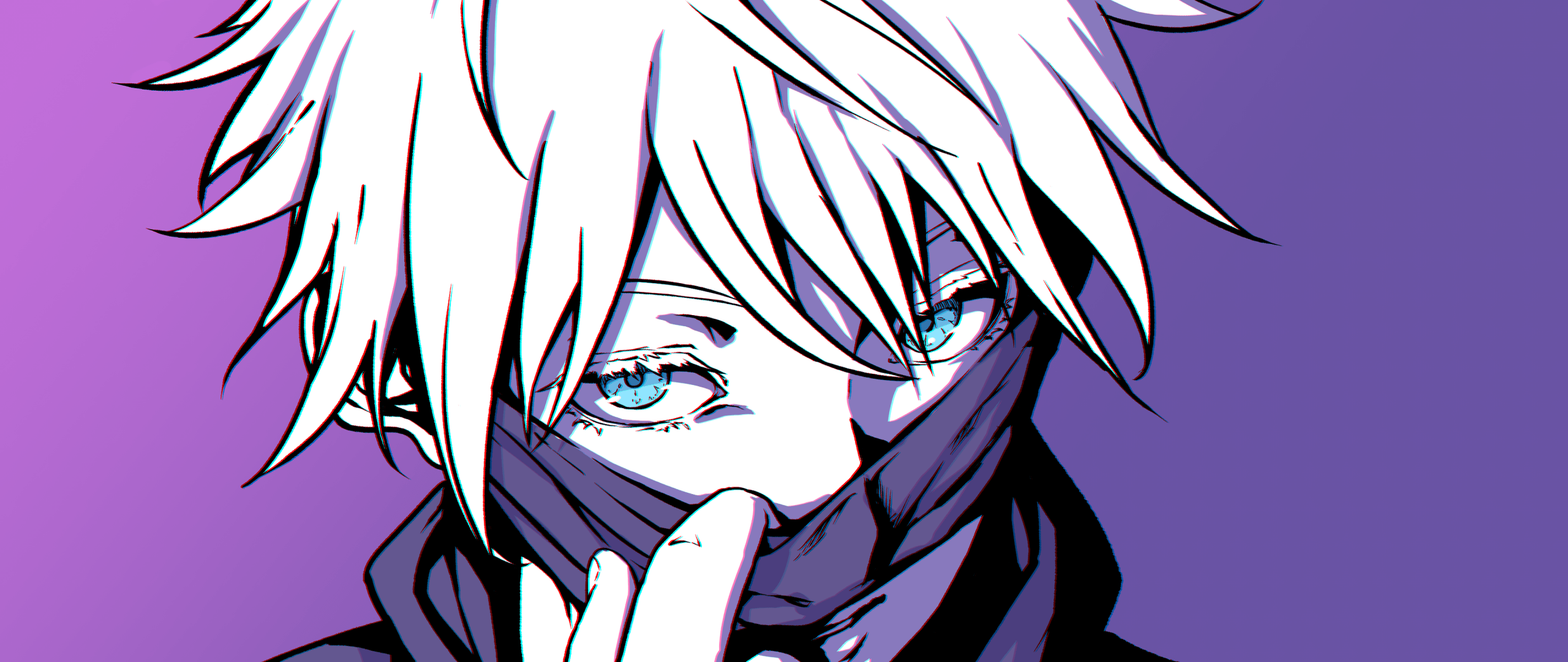2560x1080 Satoru Gojo Wallpaper 4K, Purple aesthetic, Jujutsu Kaisen
