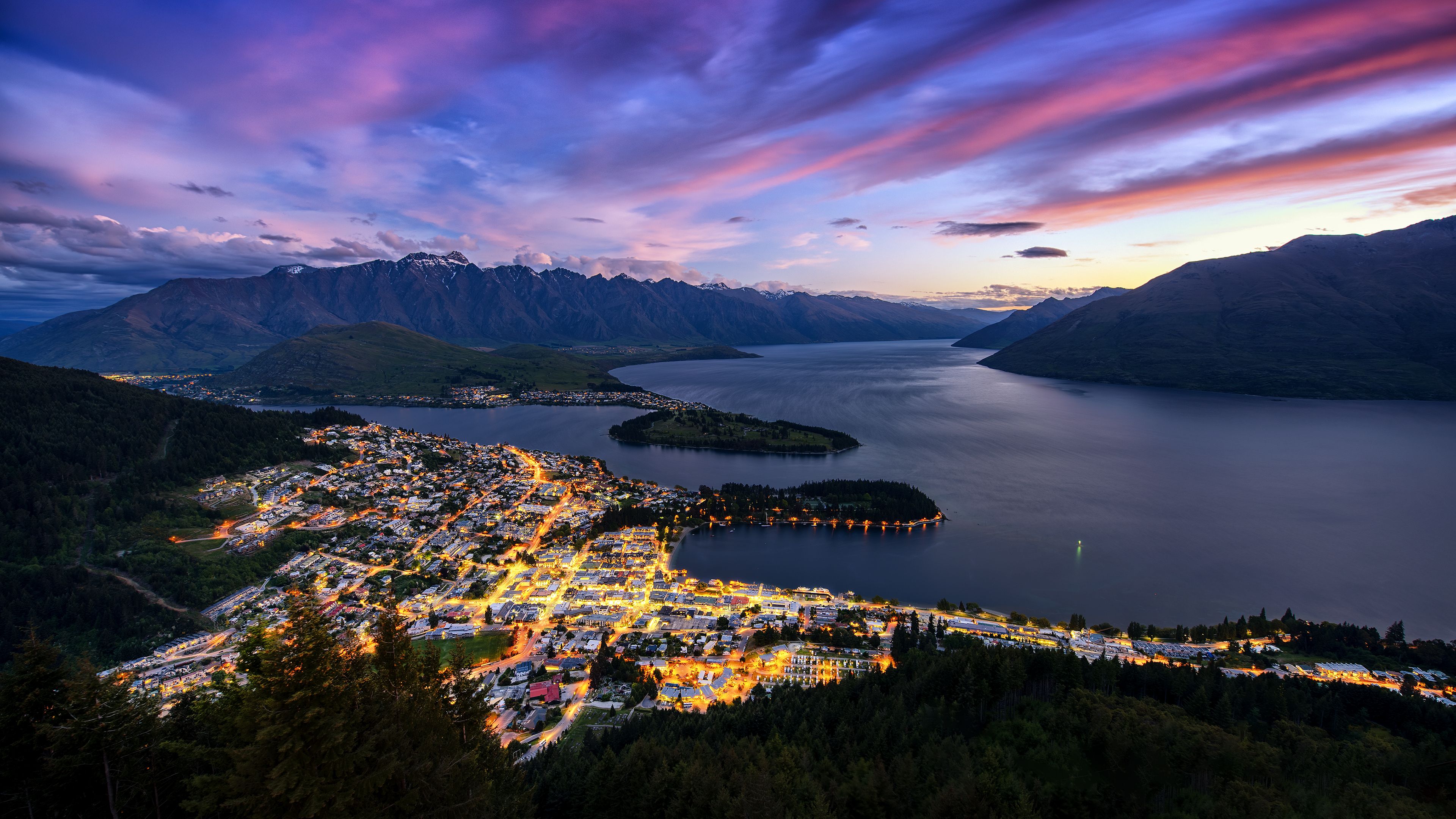 3840x2160 Wallpaper Queenstown, Lake Wakatipu, Bobs Peak, Nature, Natural Landscape, Background Free Image