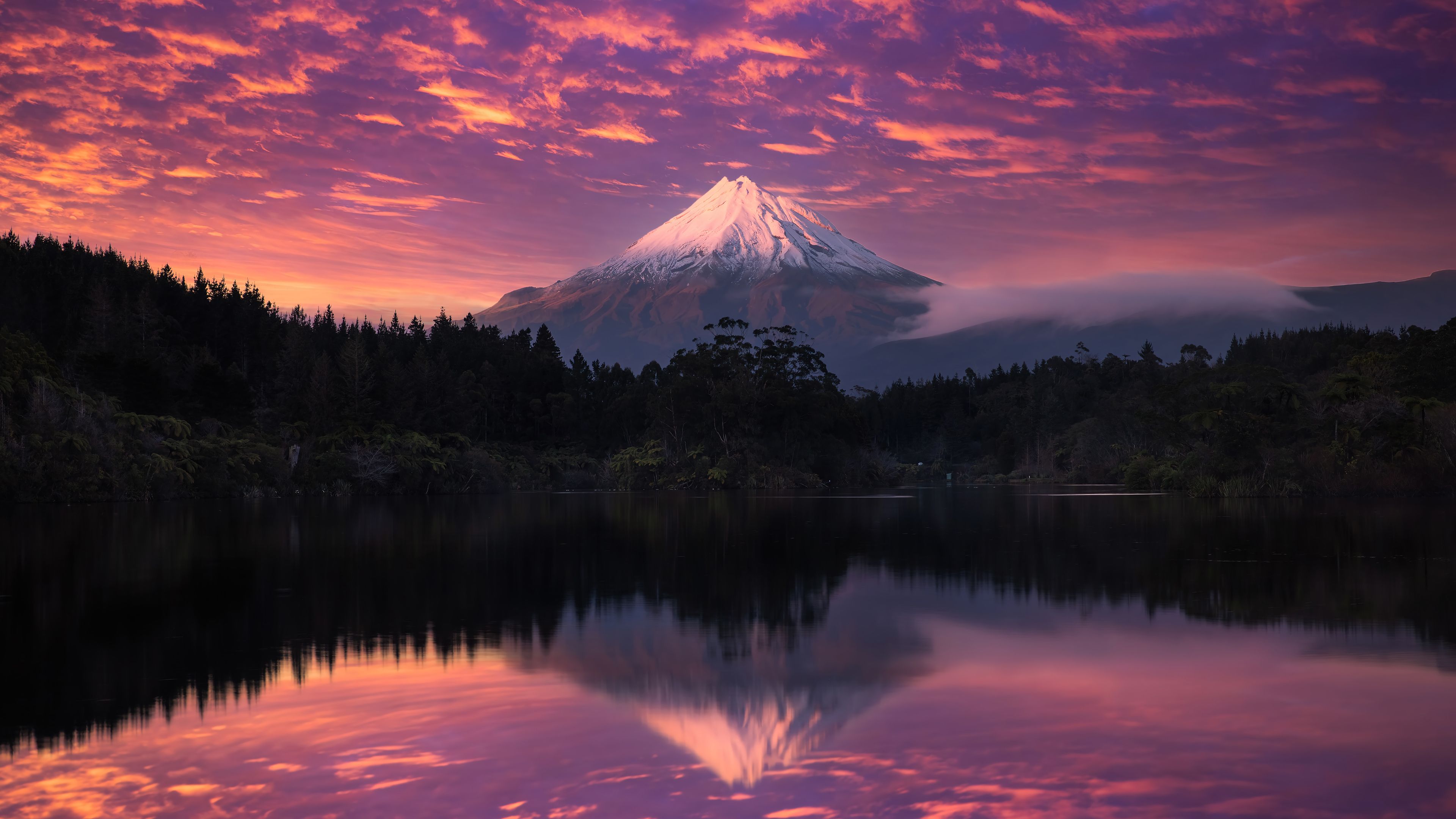 3840x2160 Mountain Snowy Peak New Zealand Mount Taranaki Wallpaper 4K HD PC h