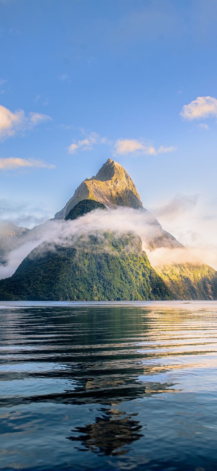736x1593 High Peaks. Depth Effect Central. Tall mountain peak with lush vegetation, Mountain peaks