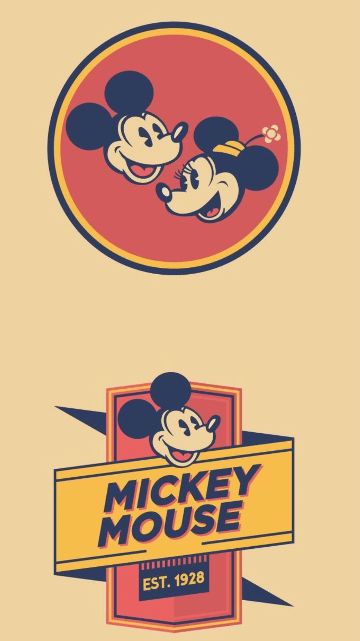 1242x2208 Vintage Wallpaper Mickey Mouse .