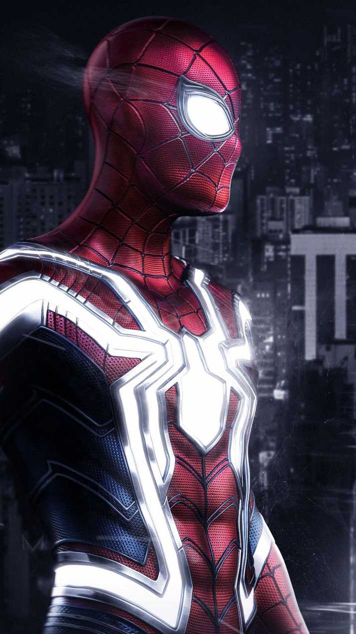 713x1269 Spider Man Glowing Suit Wallpaper .