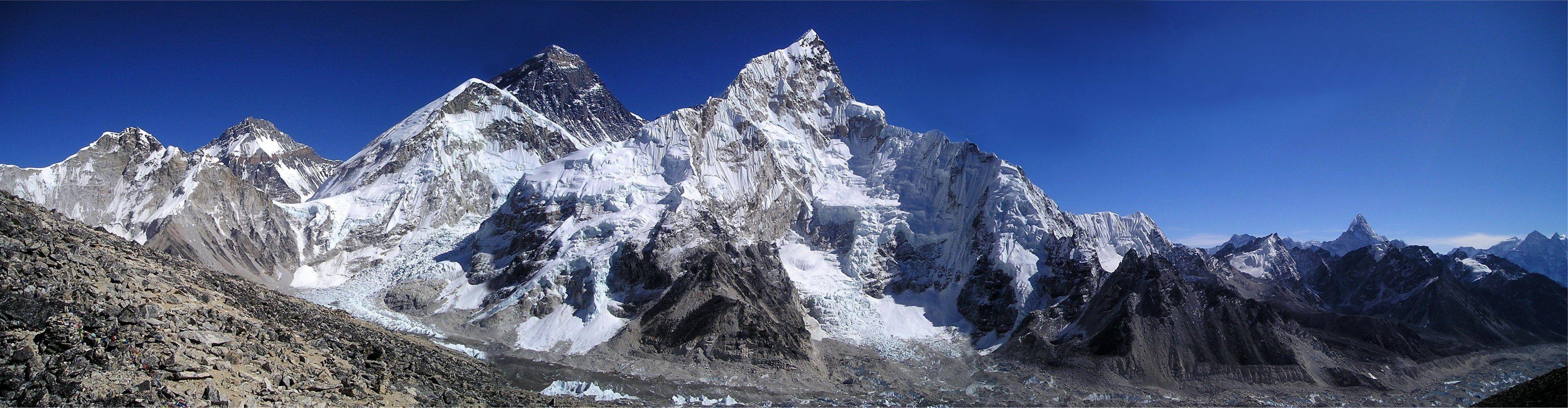 3840x1000 mount everest himalayas nuptse lhotse .