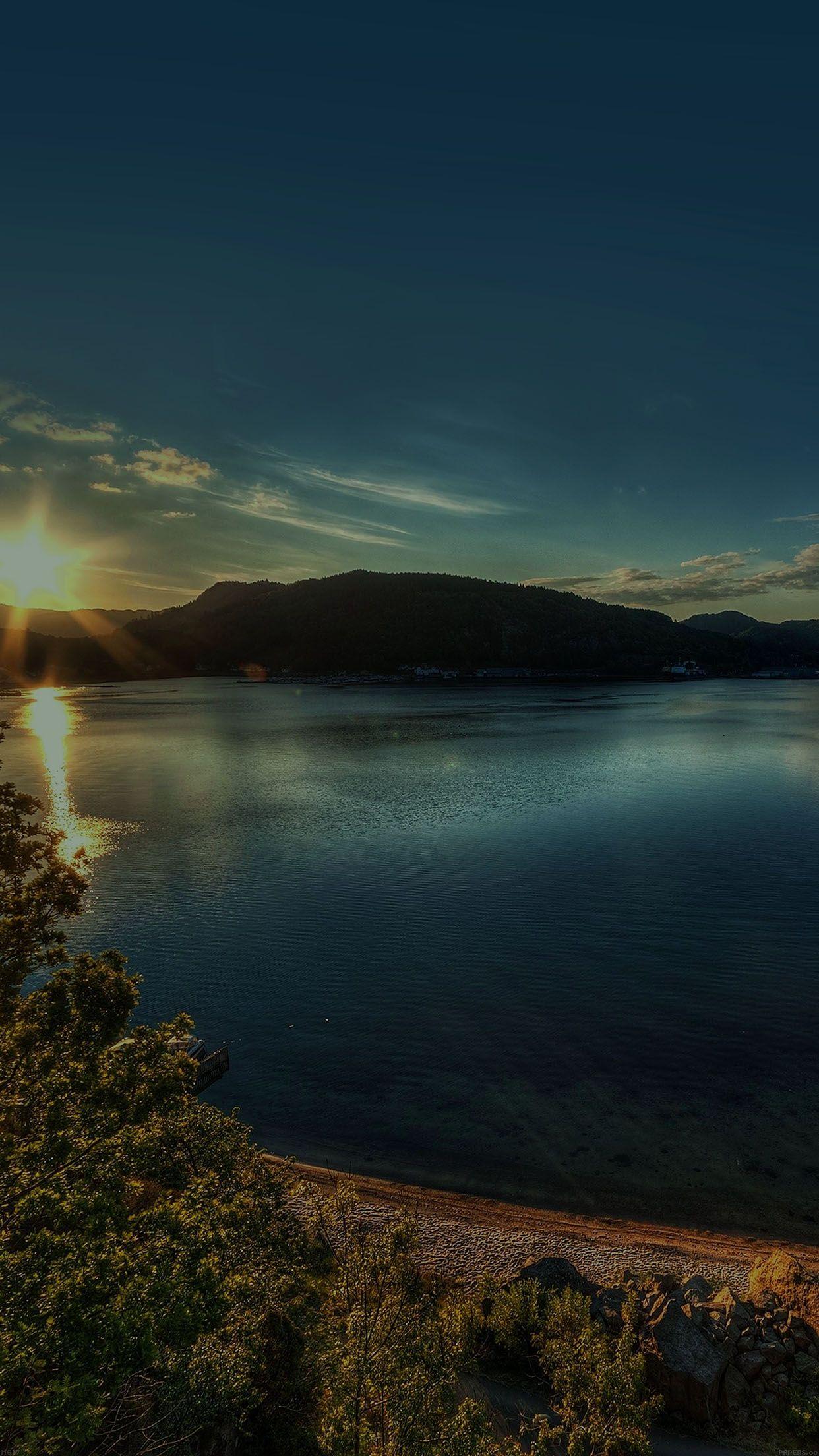 1242x2208 Lake Peace Lazy Sundown Nature Android .