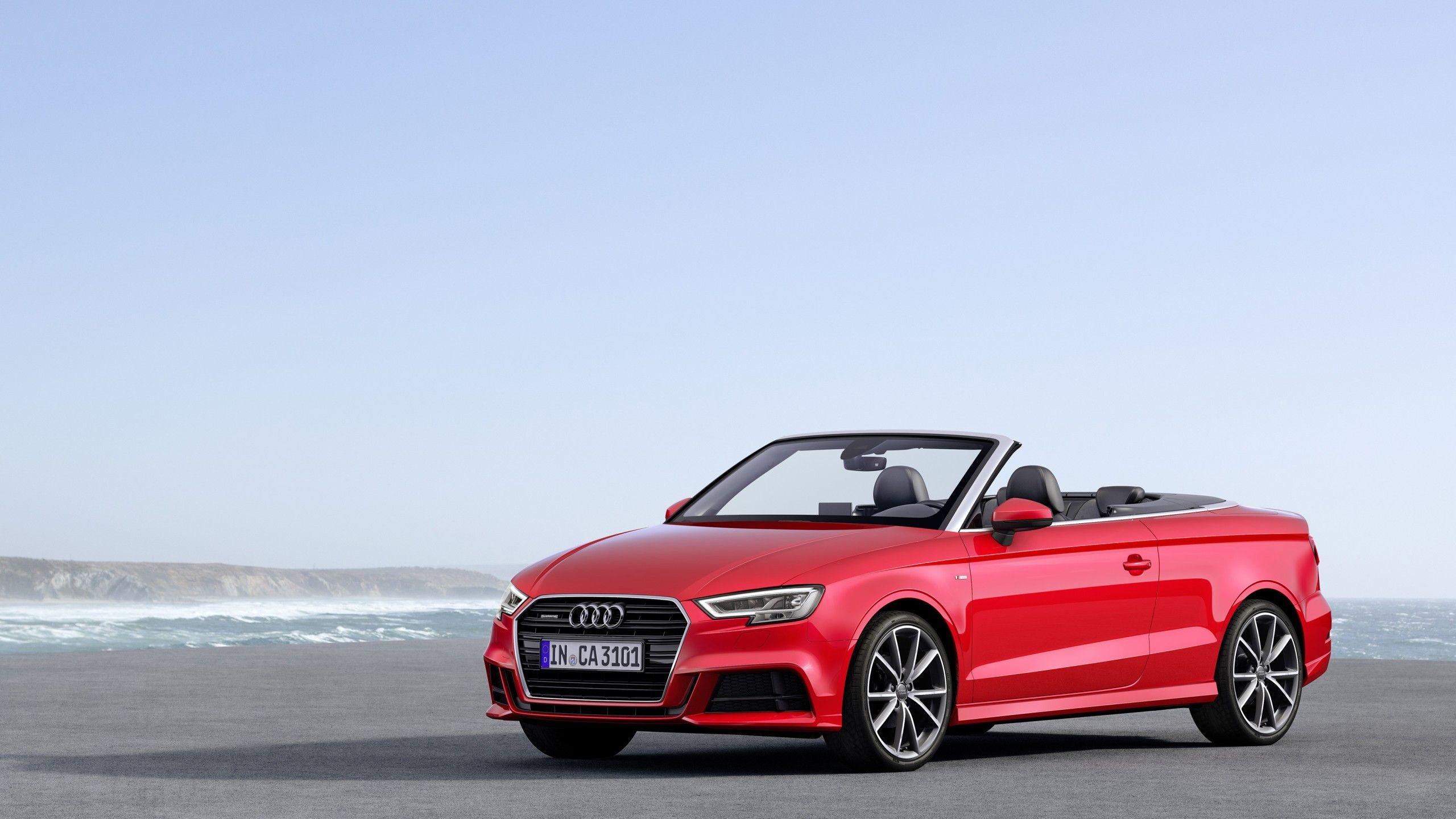2560x1440 Wallpaper Audi A cabriolet, red, Cars .