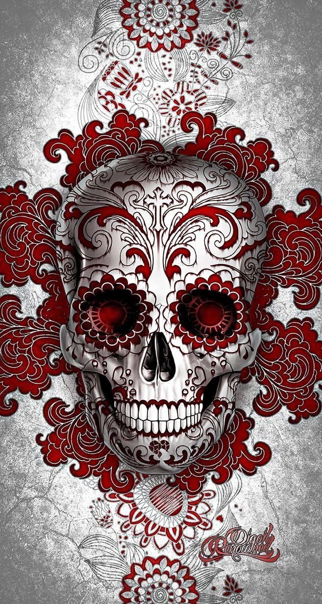 657x1232 SUGAR SKULLS. Aztec.Old school. Sugar skulls
