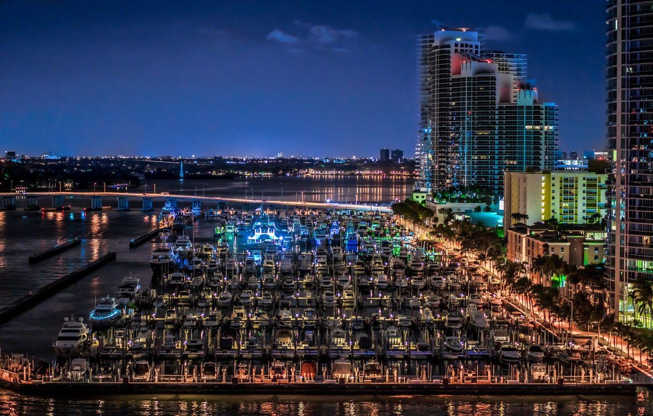 1332x850 Wallpaper Florida, Miami Beach, South Point image for desktop, section город