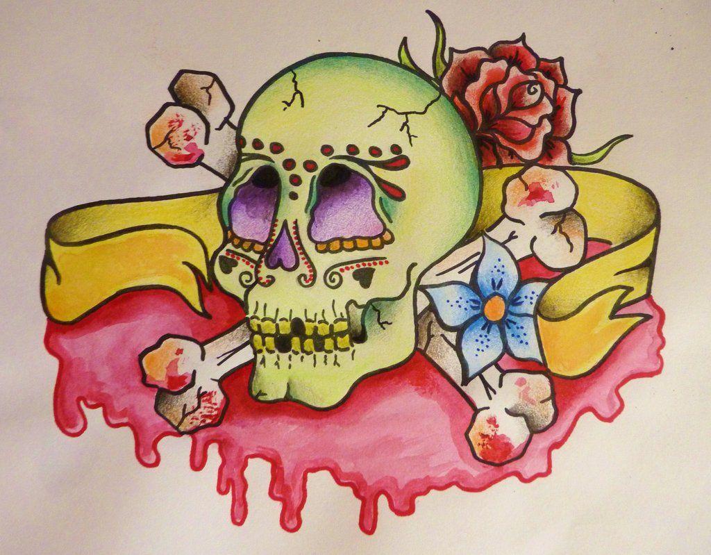 1024x799 Old School Skull Design