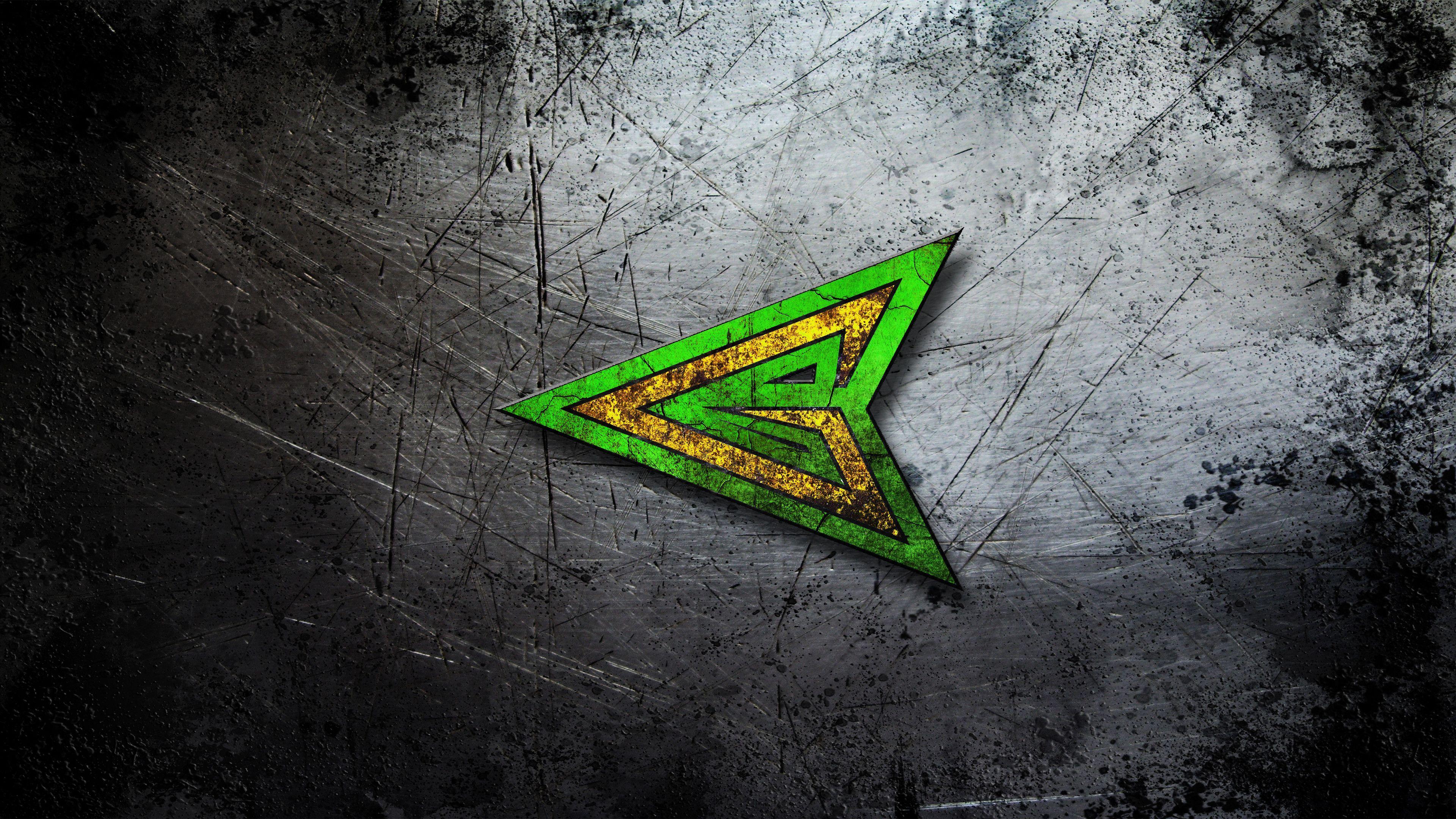 3840x2160 Green Arrow Wallpaper Logo