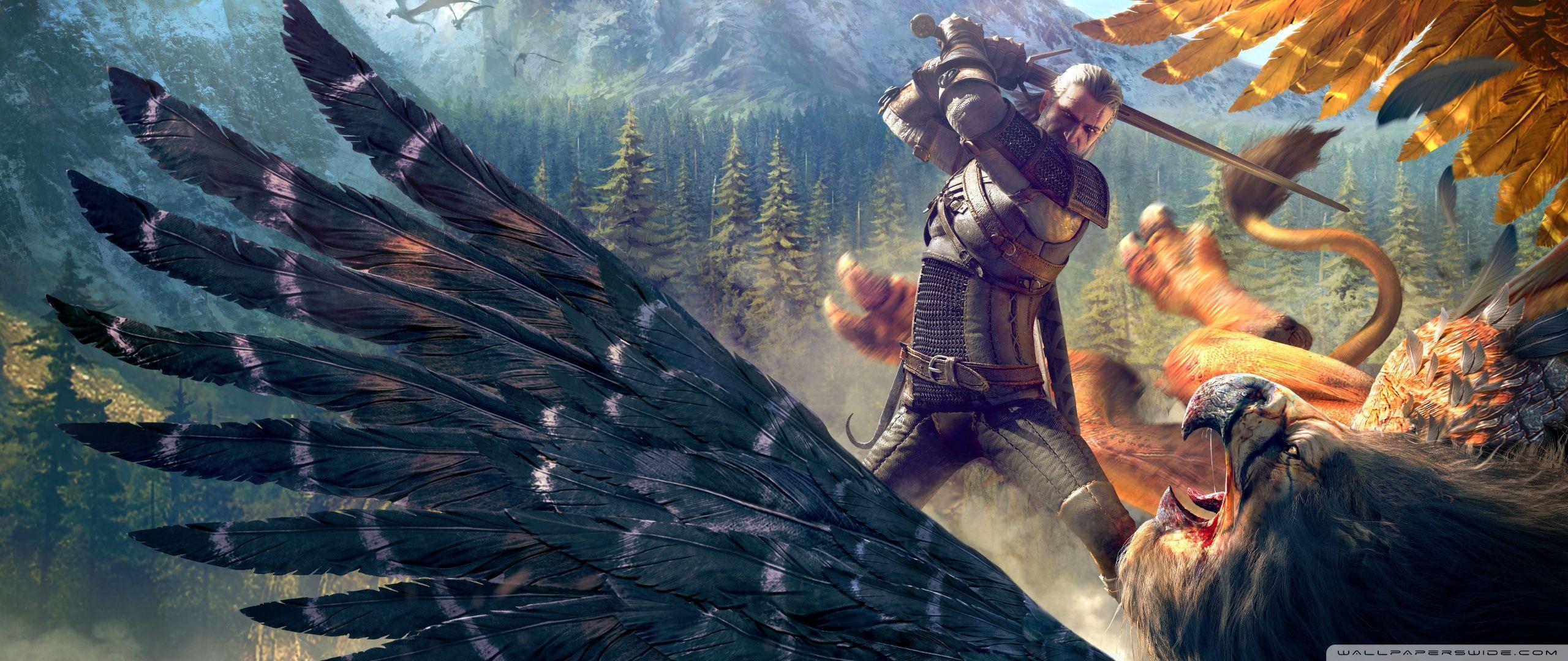 2560x1080 The Witcher 3 Wild Hunt Geralt and a Griffin ❤ 4K HD Desktop