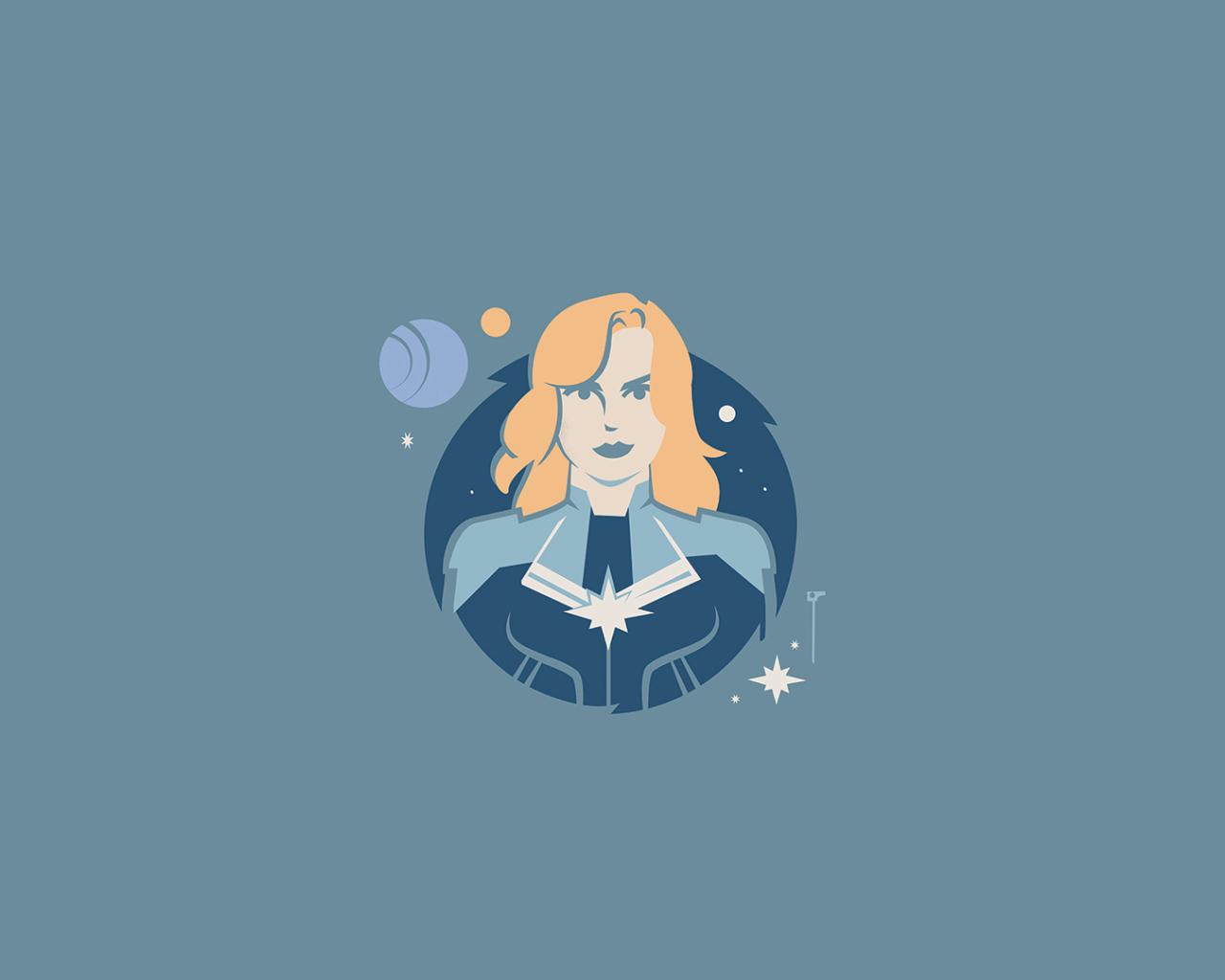 1280x1024 Captain Marvel Minimalist .