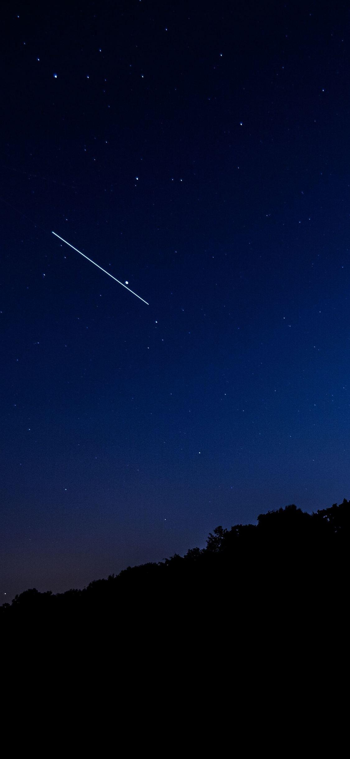 1125x2436 Shooting Stars Minimalist Wallpaper .