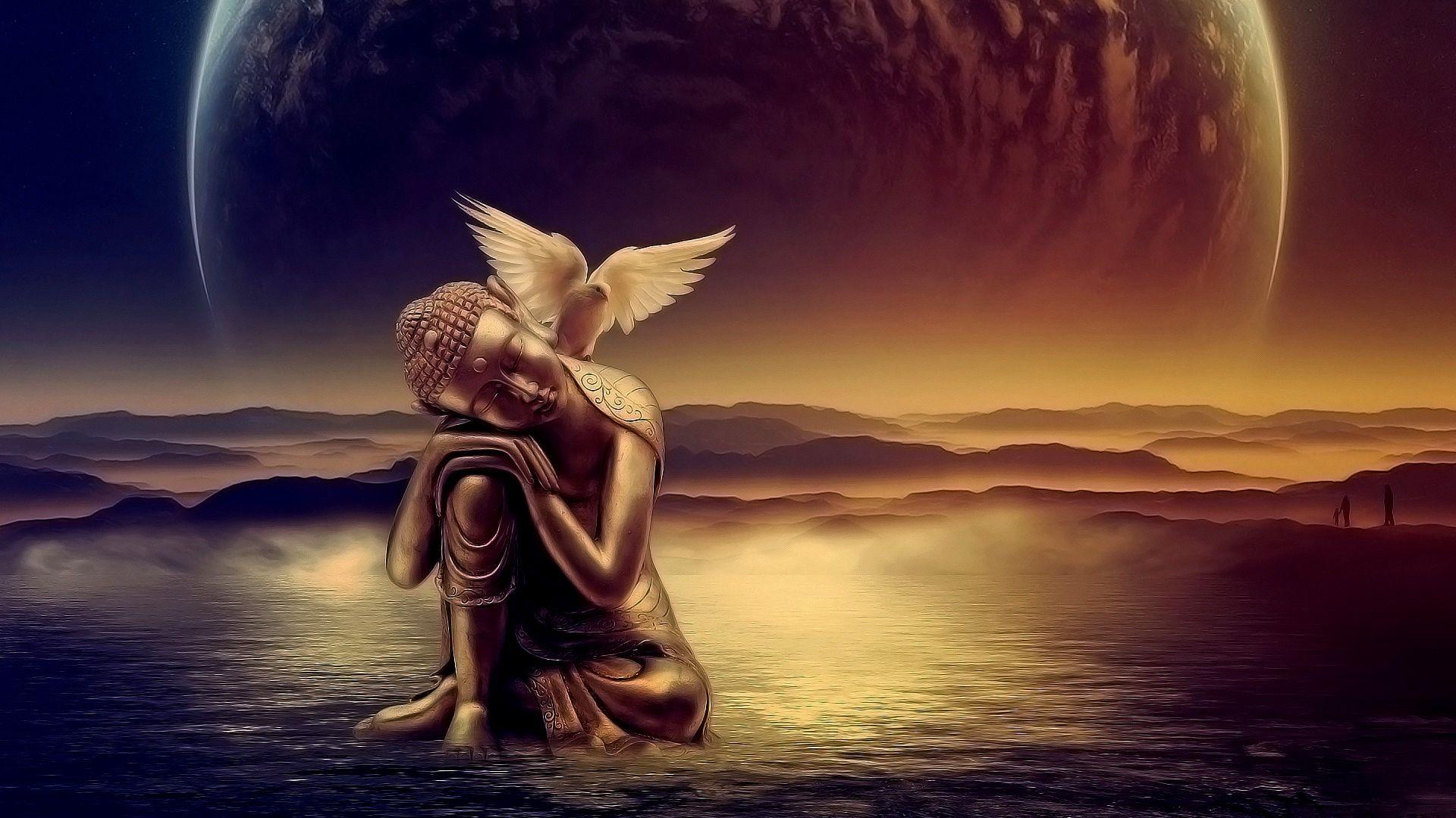 1920x1080 Gautam Buddha 3D Wallpaper Free .