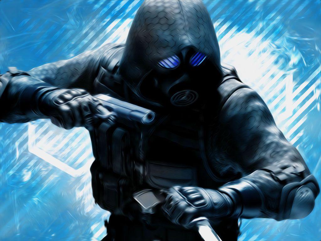 1024x768 Blue Soldier Wallpaper