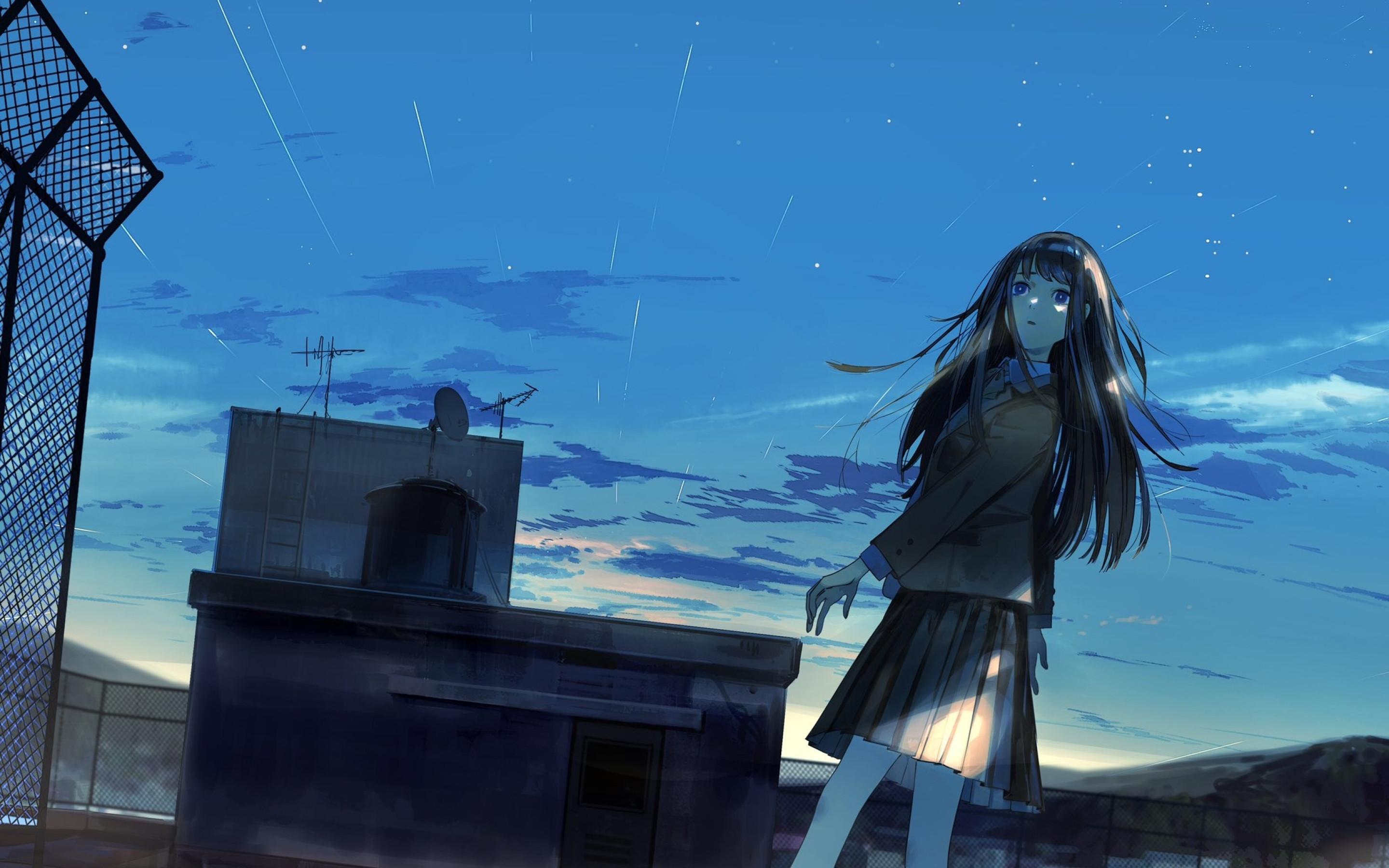 2880x1800 Anime Alone Girl Macbook Pro .