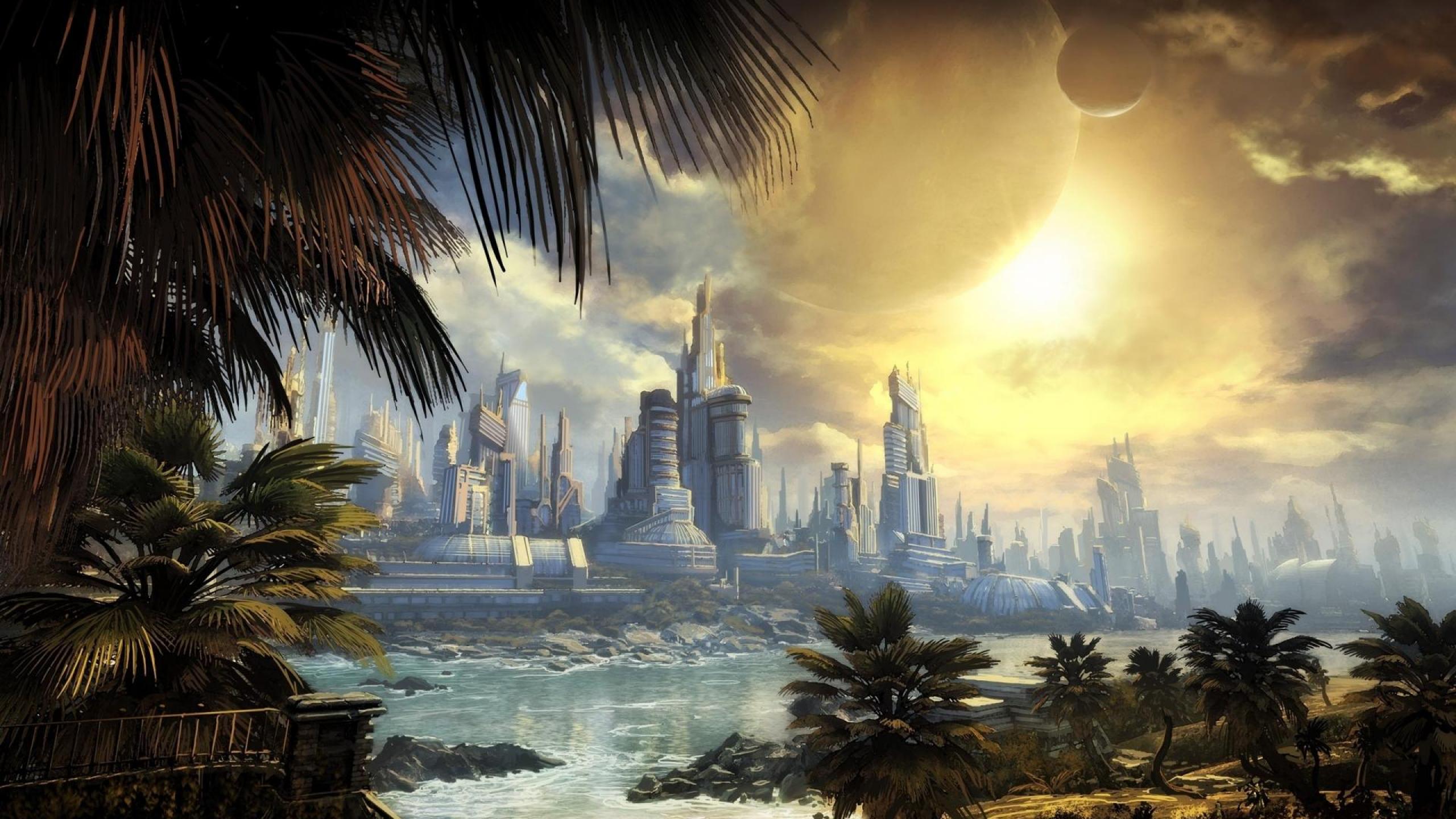 2560x1440 Nice Art Wallpaper City Art .