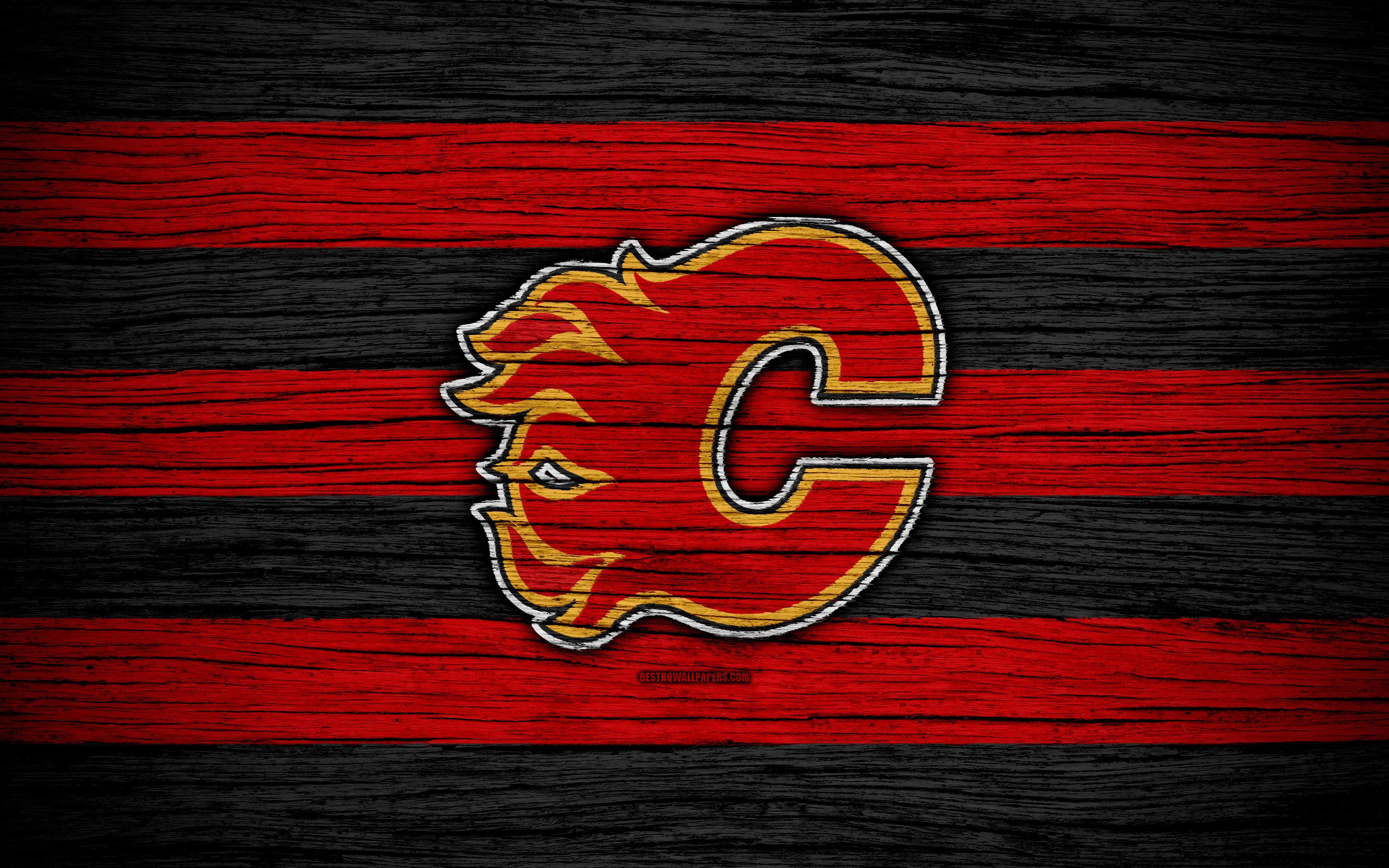 3840x2400 Download wallpaper Calgary Flames, 4k .
