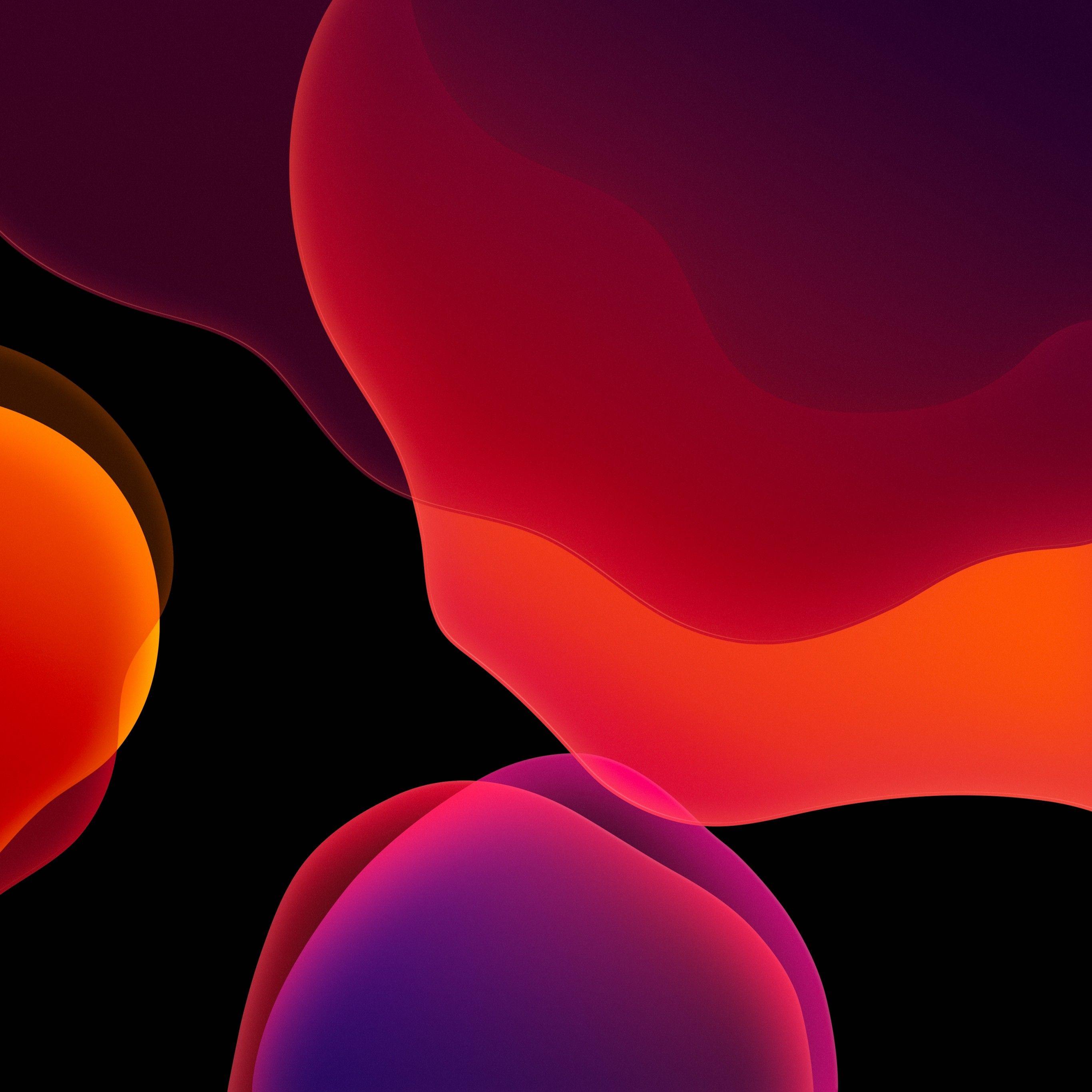2732x2732 iOS 13 4K Wallpaper, Stock, iPadOS, Red .