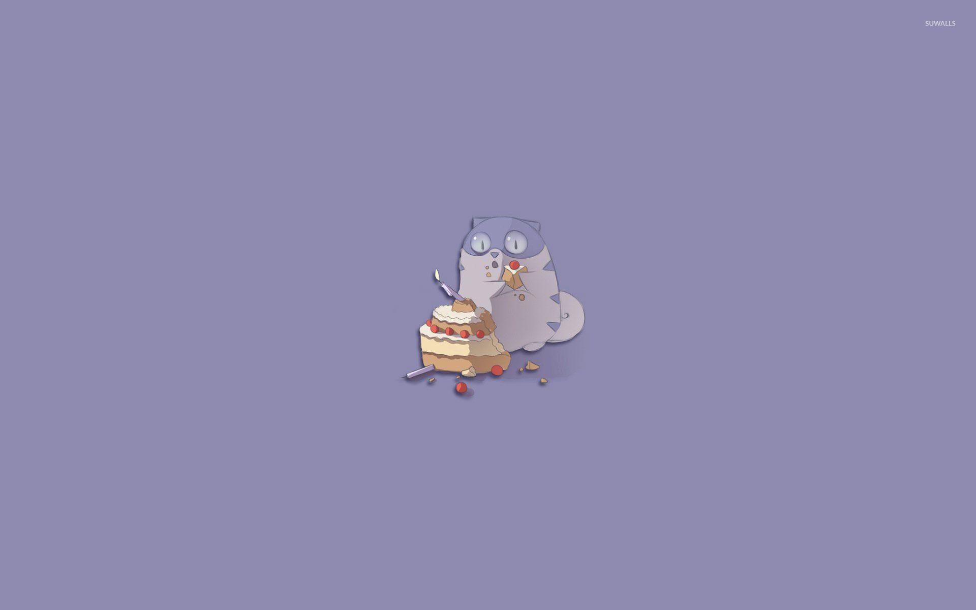 1920x1200 Cat eating cake wallpaper wallpaper