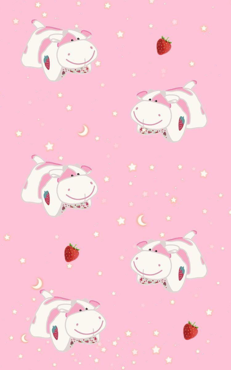 750x1200 Strawberry Cow Wallpaper Lockscreen ♡︎ .com