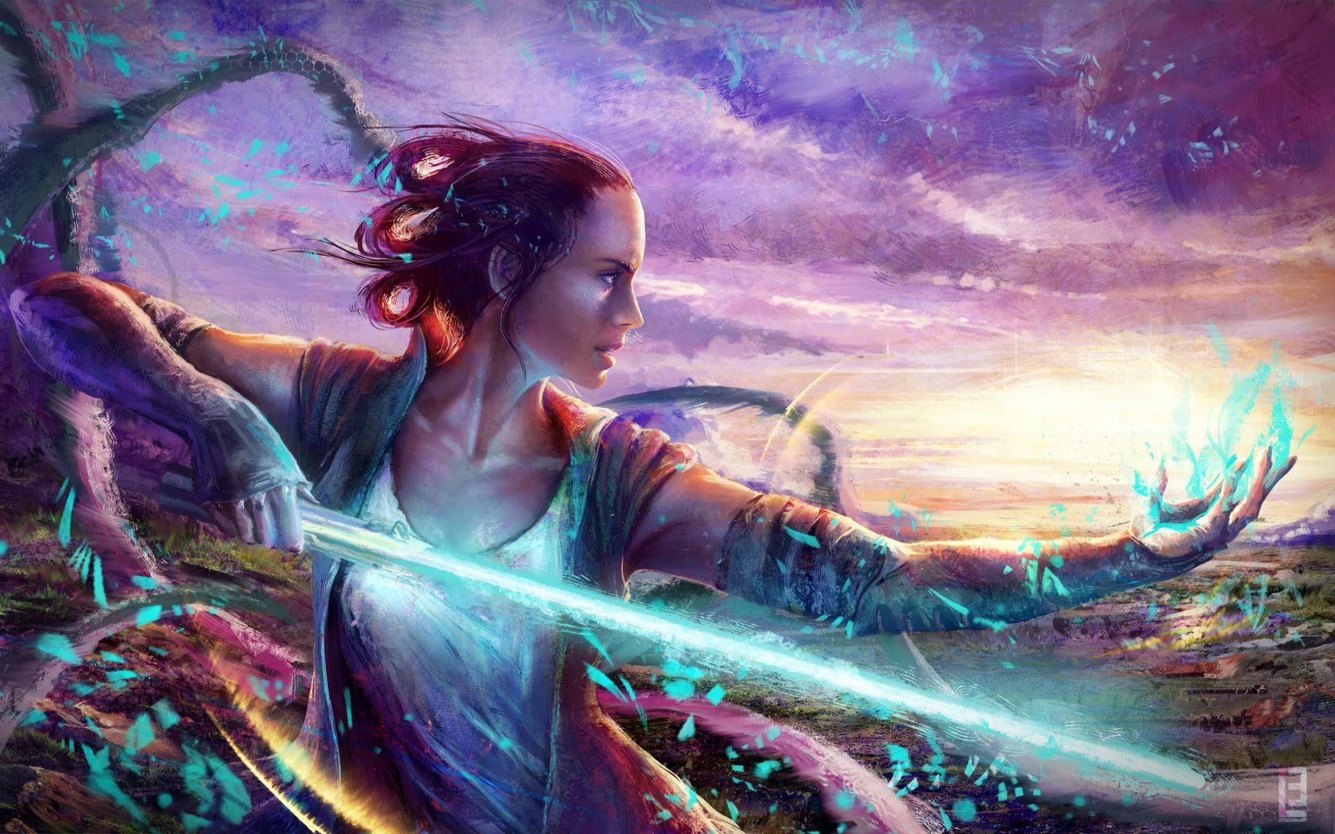 1920x1200 Star Wars Rey Art Wallpaper .