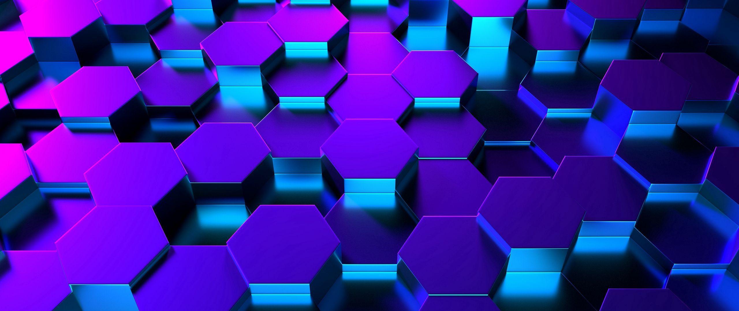 2560x1080 Hexagons 4K wallpaper for your desktop .