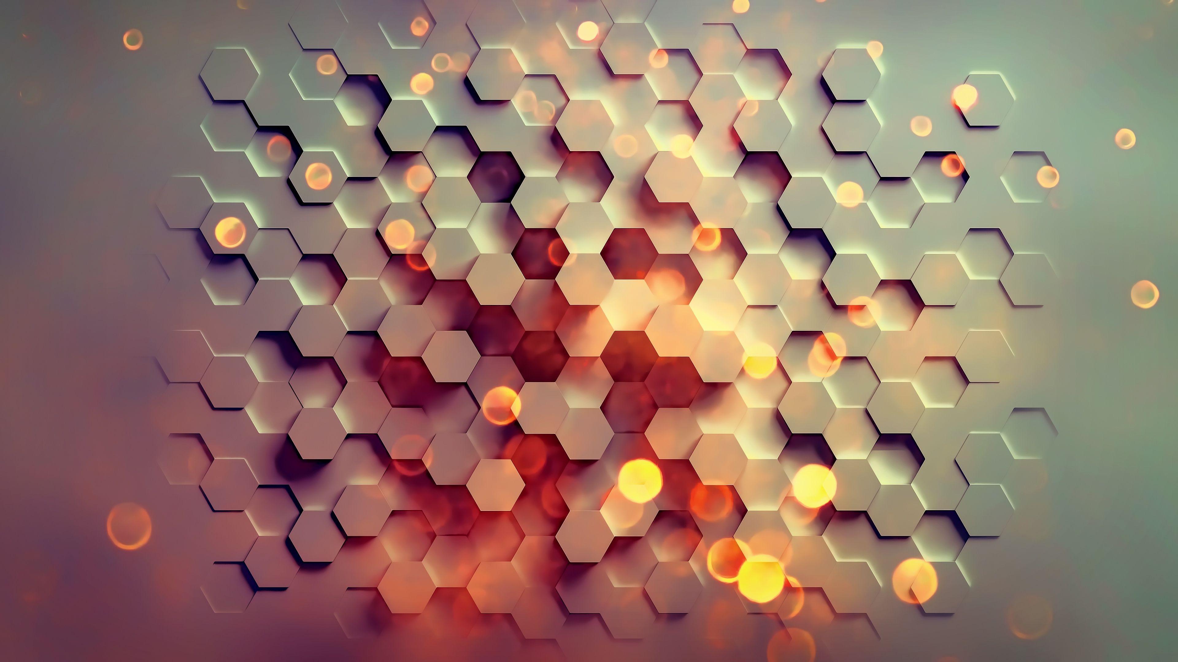 3840x2160 Hexagon Abstract Red Wallpaper 4K Page .line.