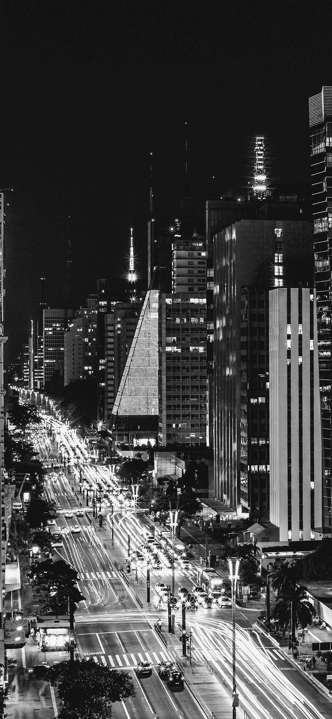 1125x2436 Black City Wallpaper